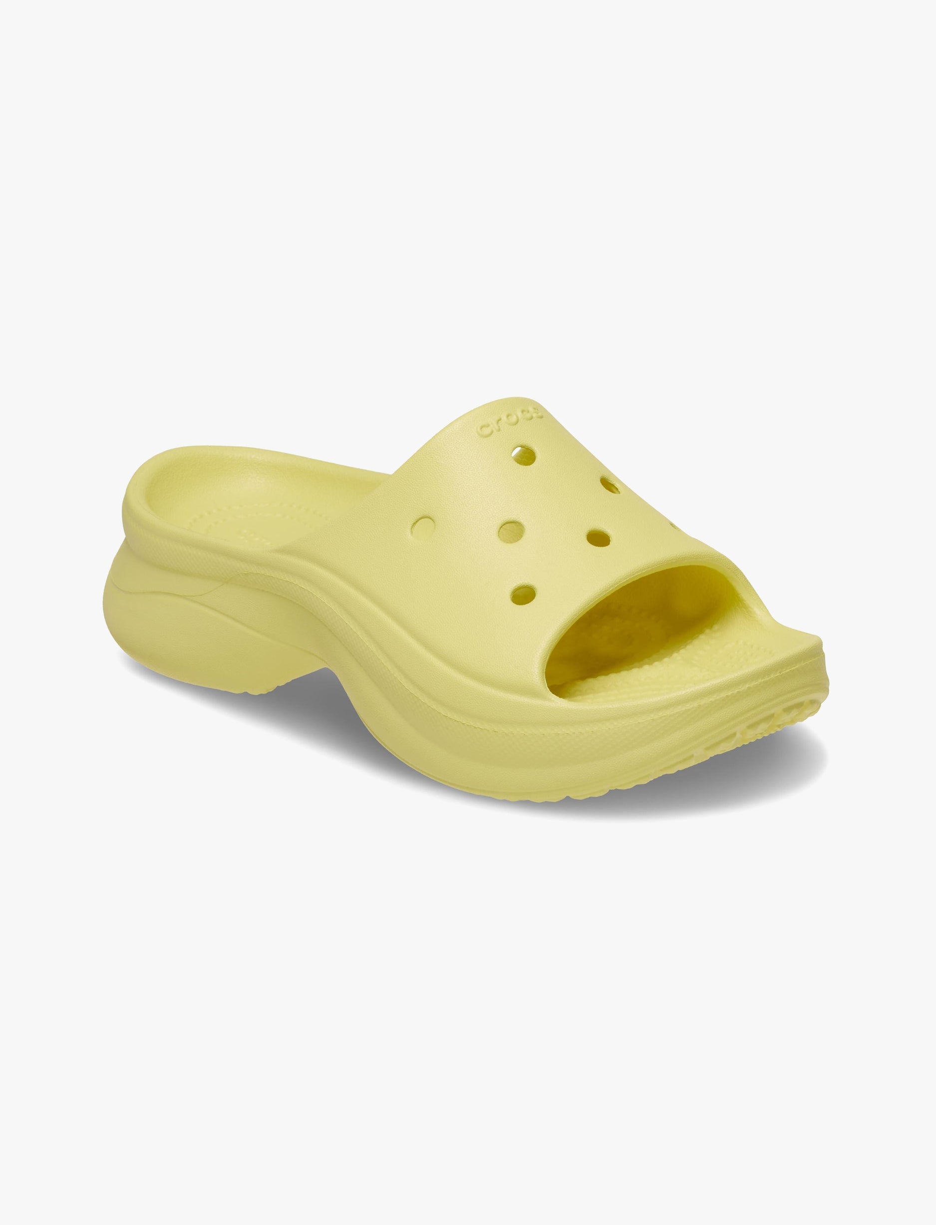 Crocs Bae Slide - כפכפי סלייד פלטפורמה קרוקס לנשים בצבע צהוב שושן