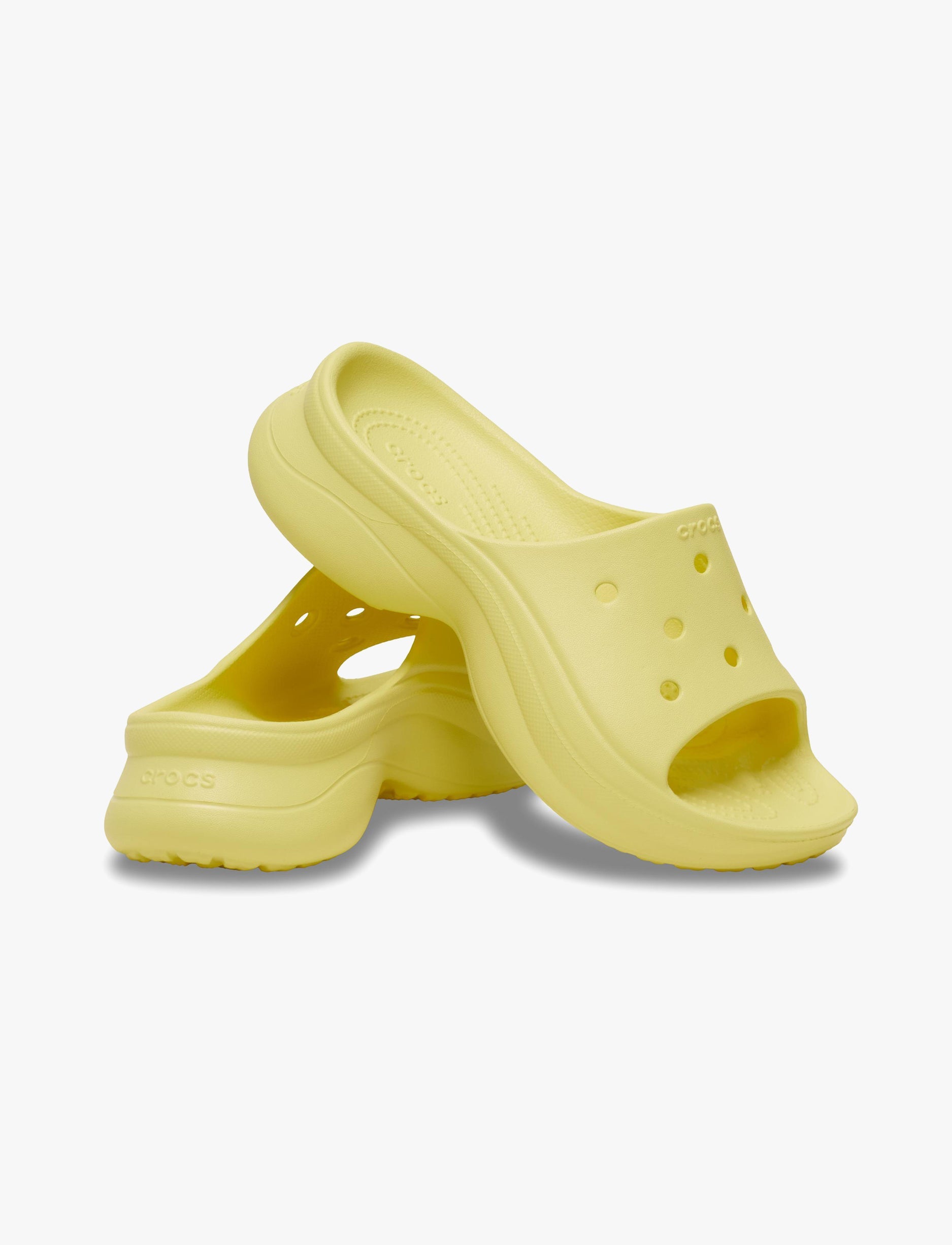 Crocs Bae Slide - כפכפי סלייד פלטפורמה קרוקס לנשים בצבע צהוב שושן