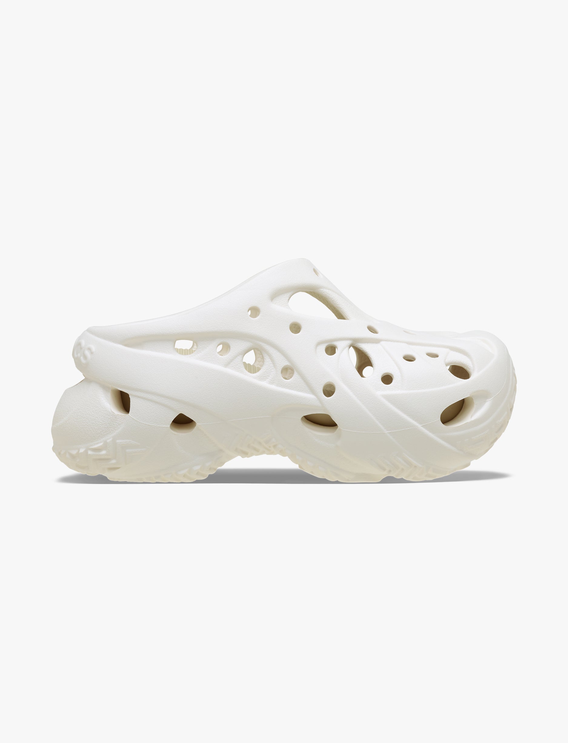 Crocs Caged Clog - כפכפי קרוקס פלטפורמה לנשים בצבע לבן גיר