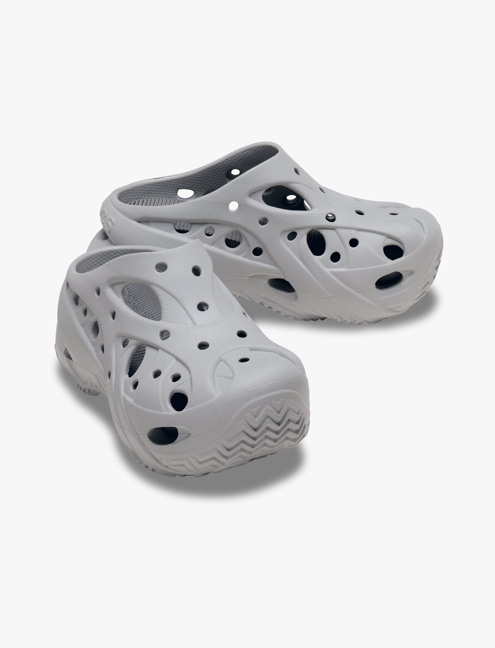 Crocs Caged Clog - כפכפי קרוקס פלטפורמה לנשים בצבע אפור