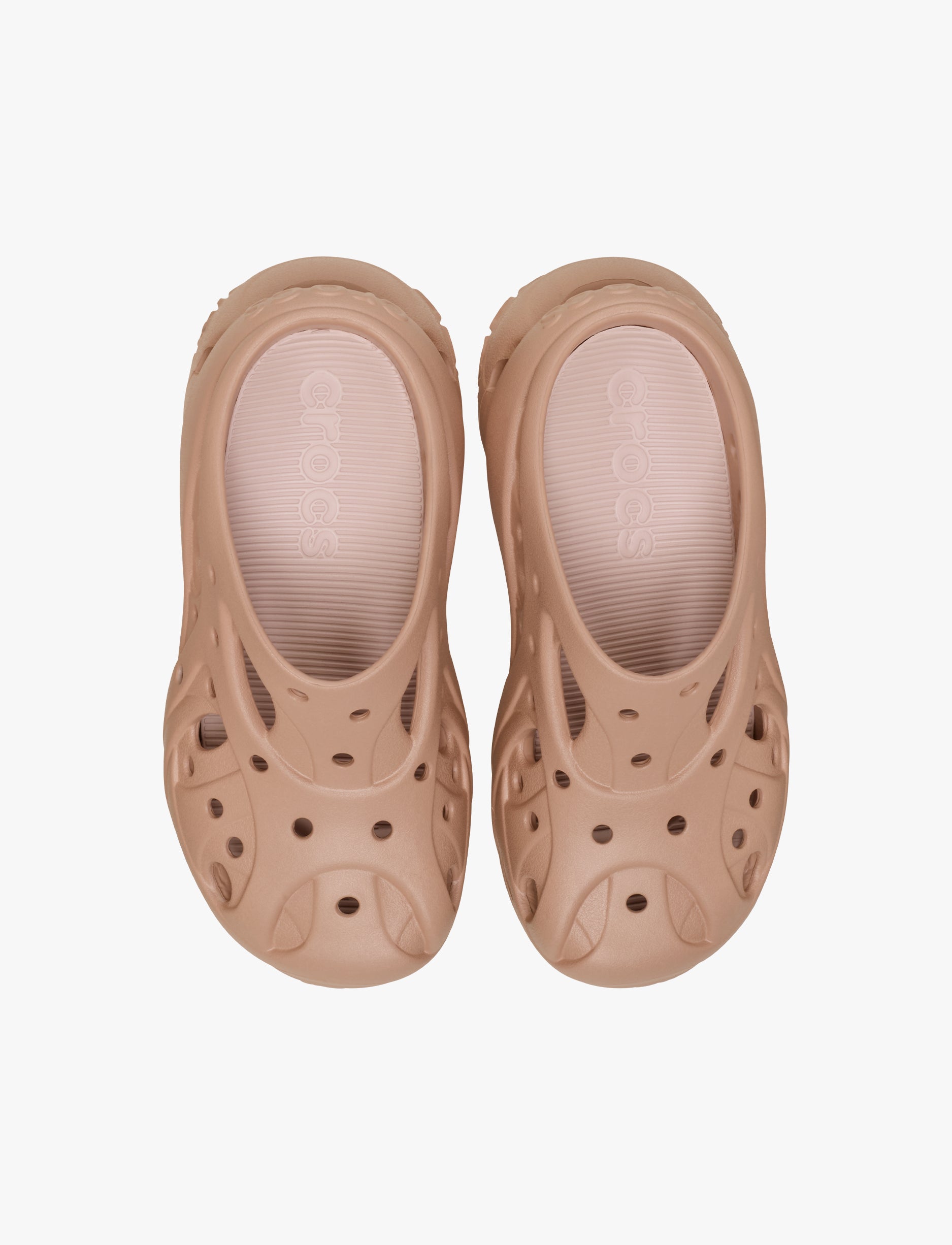 Crocs Caged Clog - כפכפי קרוקס פלטפורמה לנשים בצבע ורוד קרמל