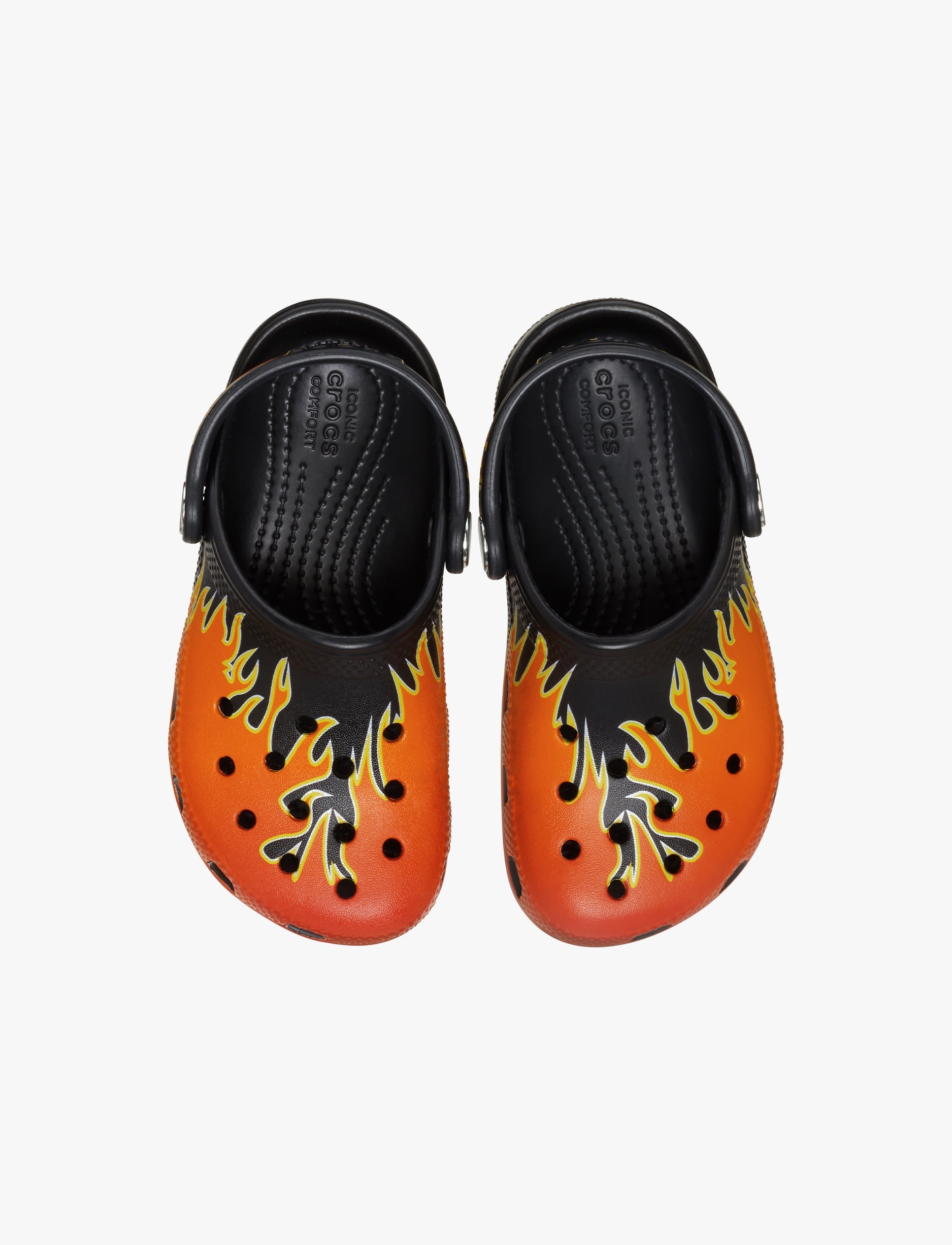 Crocs Classic Flames T - כפכפי קרוקס לילדים בצבע שחור/כתום מידות קטנות