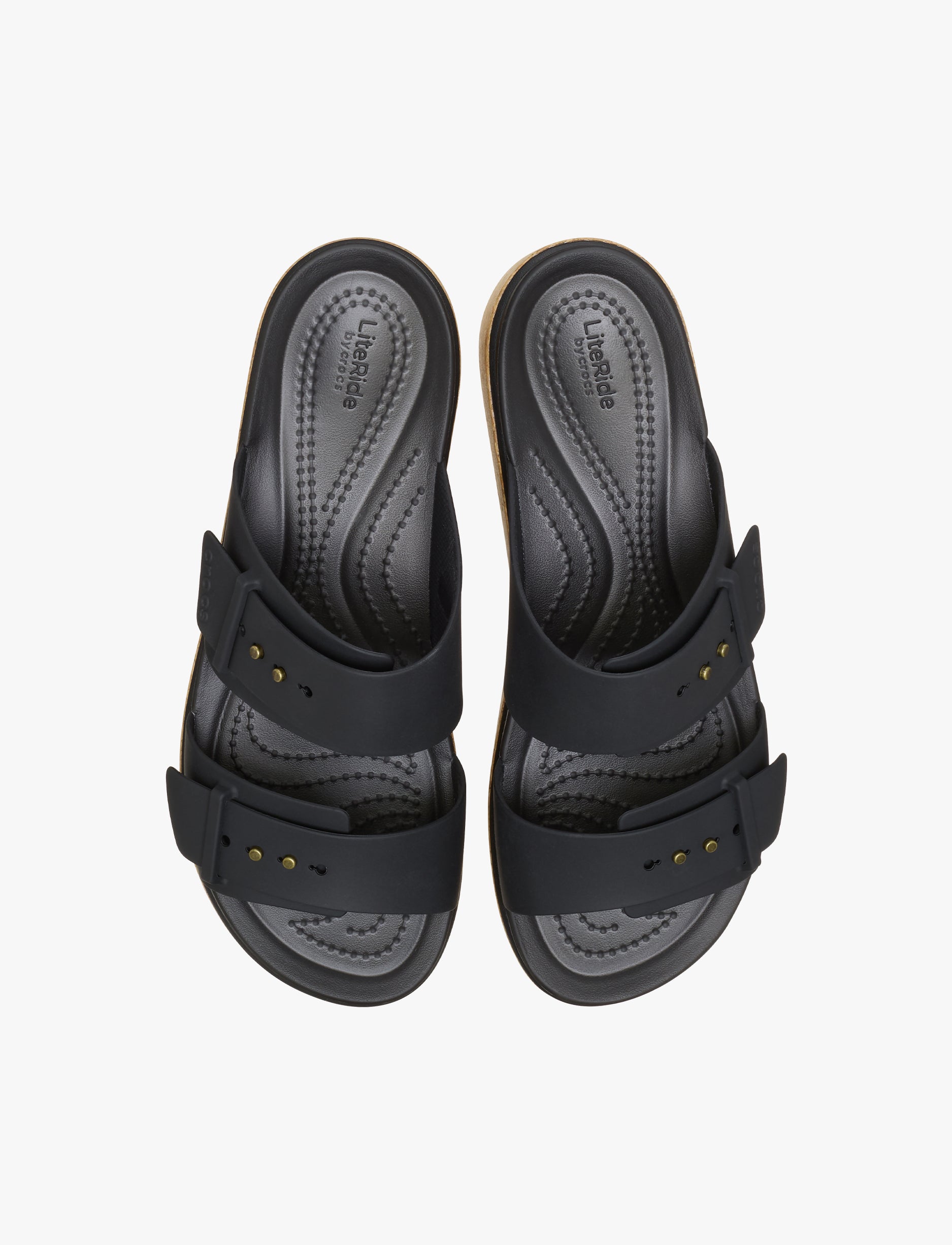 Crocs Brooklyn Cork Buckle - כפכפי פלטפורמה קרוקס ברוקלין לנשים בצבע שחור