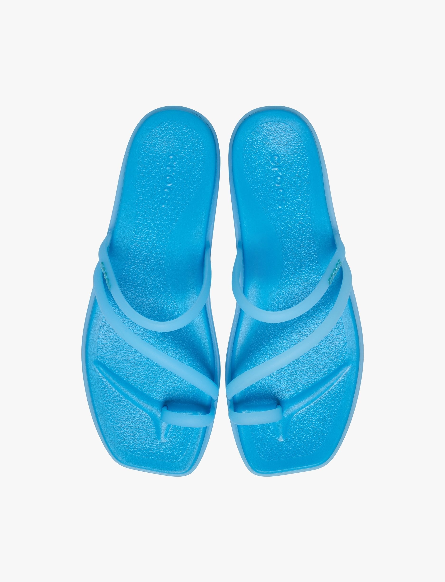 Crocs Miami Frosted Toe Loop - כפכפי אצבע קרוקס מיאמי לנשים בצבע כחול מטאלי/שחור