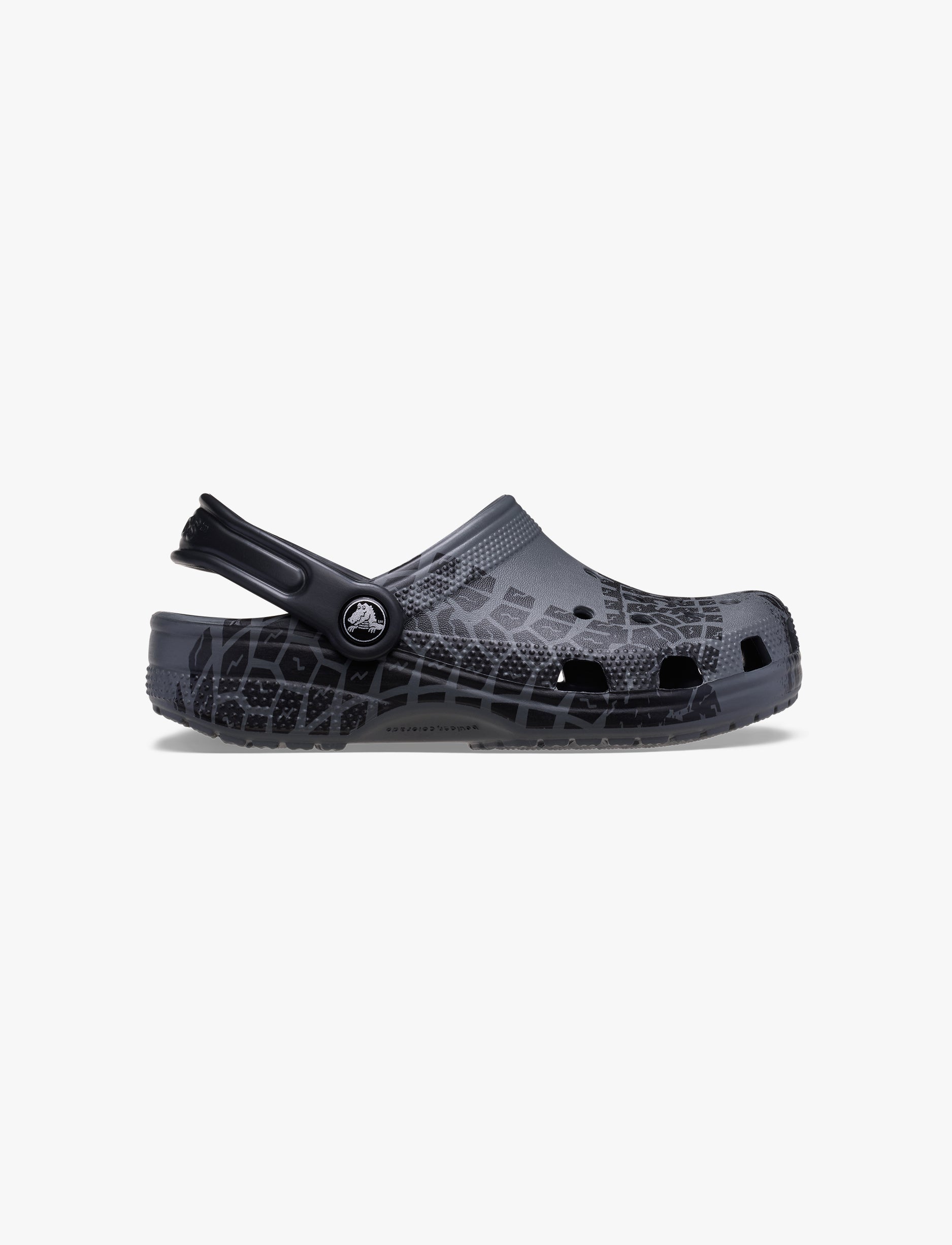 Crocs Classic Tire Print Clog K - כפכפי קלוג קרוקס לילדים בצבע אפור/שחור