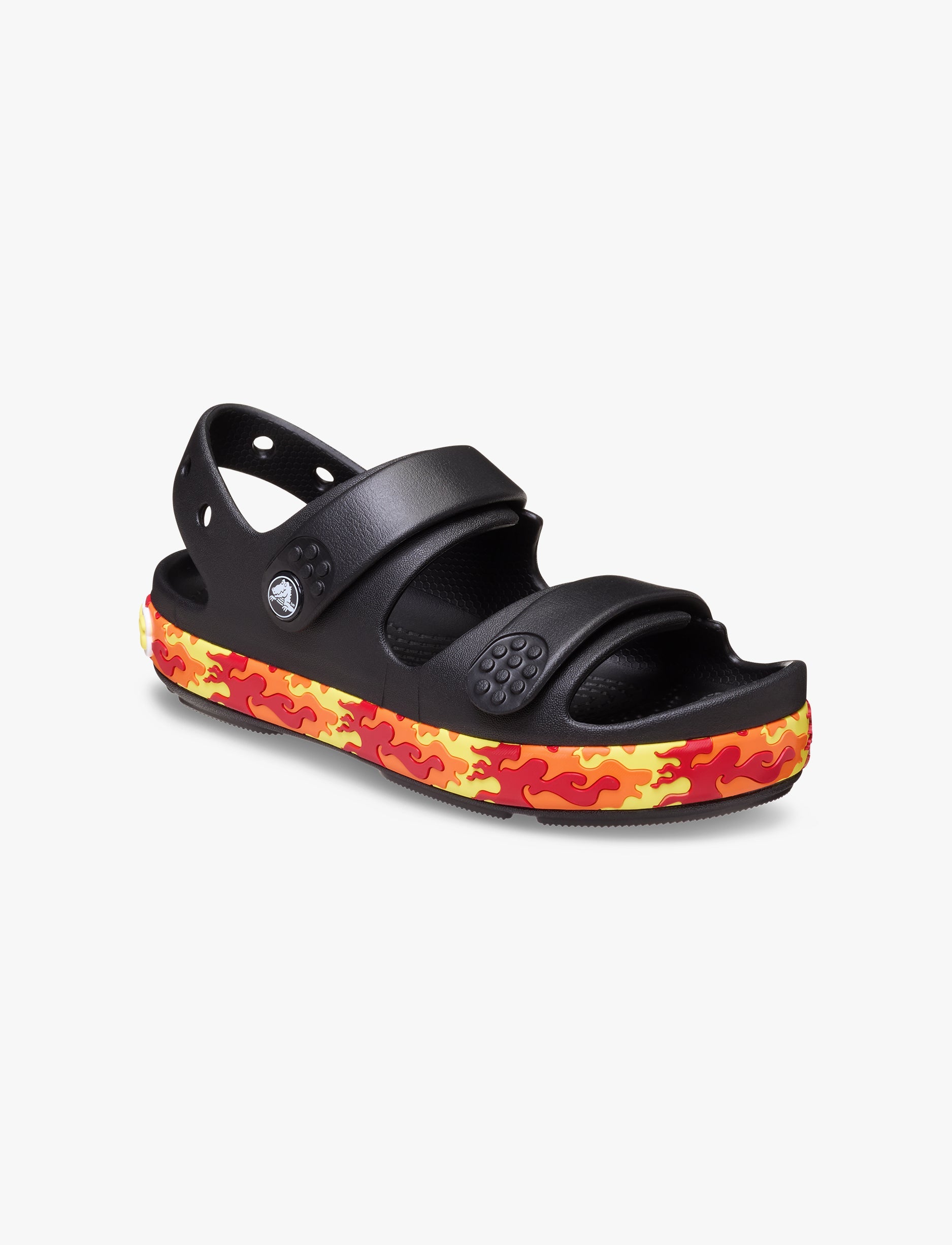 Crocband Cruiser Flames Sandal T - סנדלי קרוקס קרוקבנד לילדים בצבע שחור/צבעוני