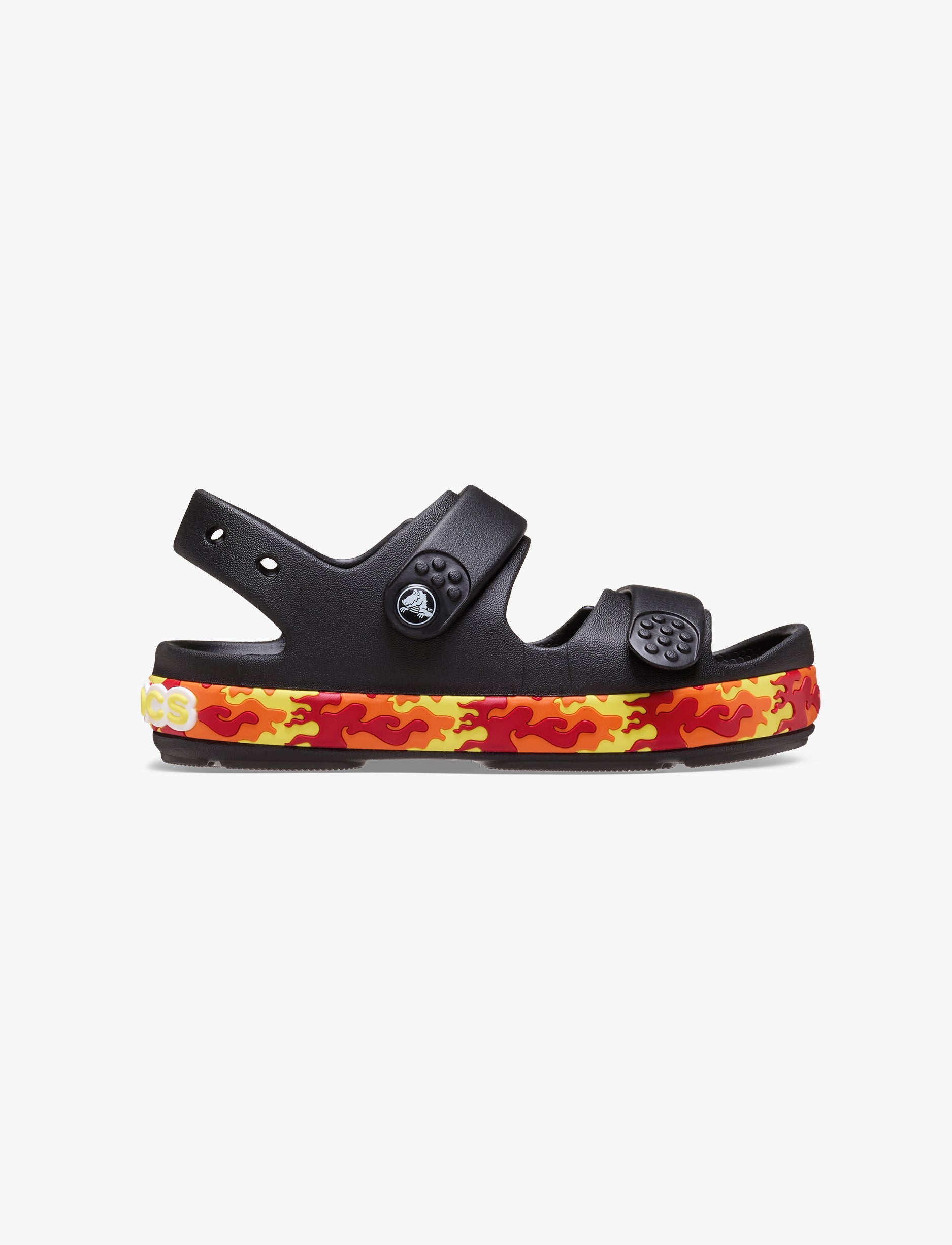 Crocband Cruiser Flames Sandal T - סנדלי קרוקס קרוקבנד לילדים בצבע שחור/צבעוני
