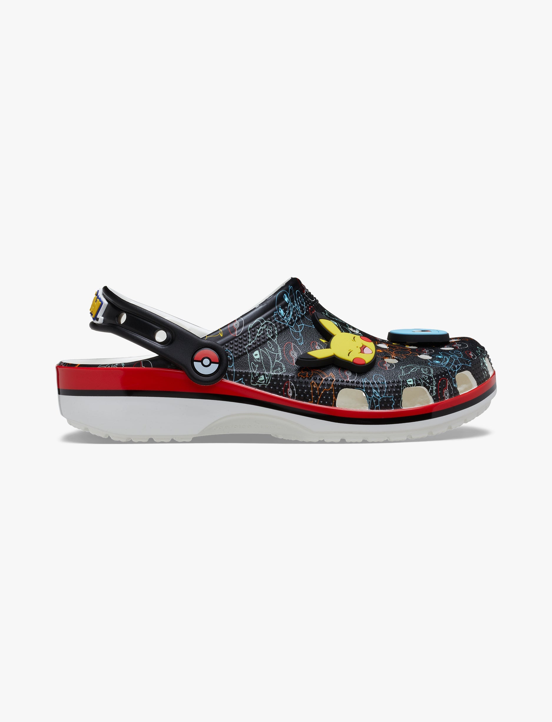 Crocs Pokemon Print Classic Clog - כפכפי קלוג קרוקס פוקימוןן פרינט בצבע שחור/לבן