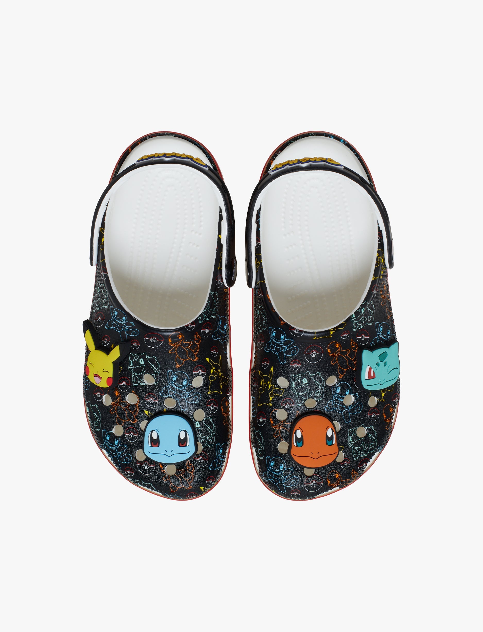 Crocs Pokemon Print Classic Clog - כפכפי קלוג קרוקס פוקימוןן פרינט בצבע שחור/לבן