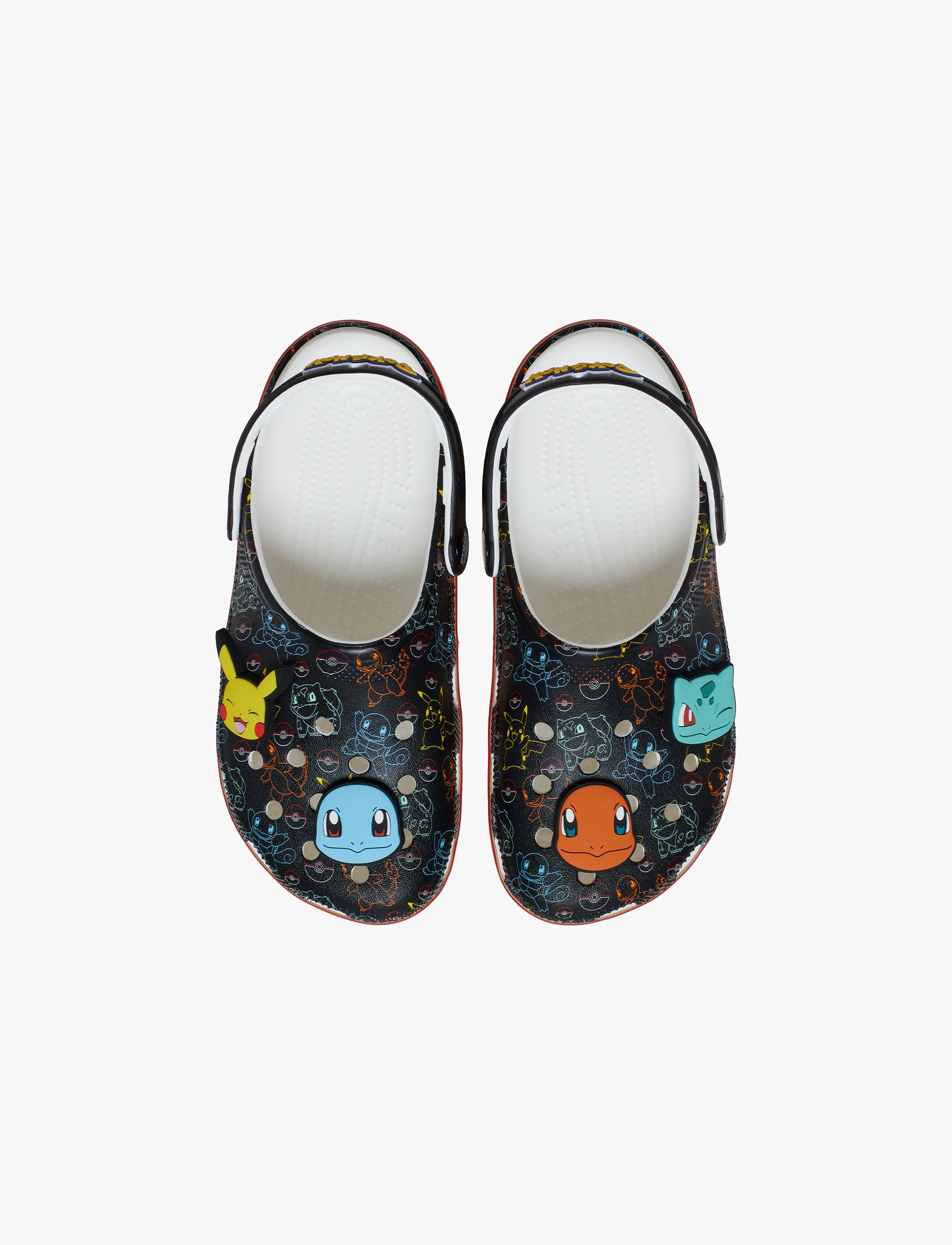 Crocs Pokemon Print Classic Clog K - כפכפי קלוג קרוקס פוקימוןן פרינט לילדים שחור/לבן