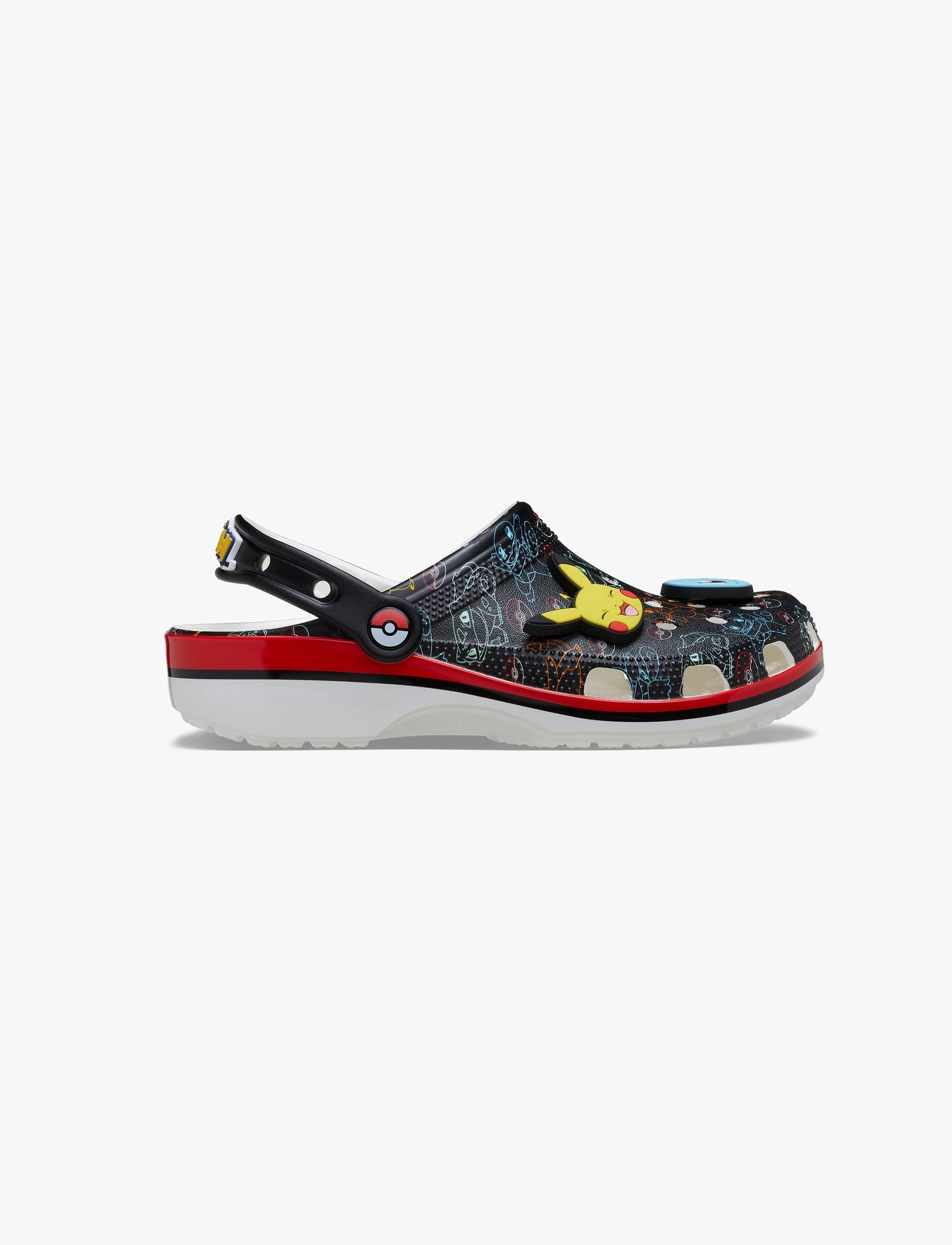 Crocs Pokemon Print Classic Clog T - כפכפי קלוג קרוקס פוקימוןן פרינט לילדים מידות קטנות שחור/לבן