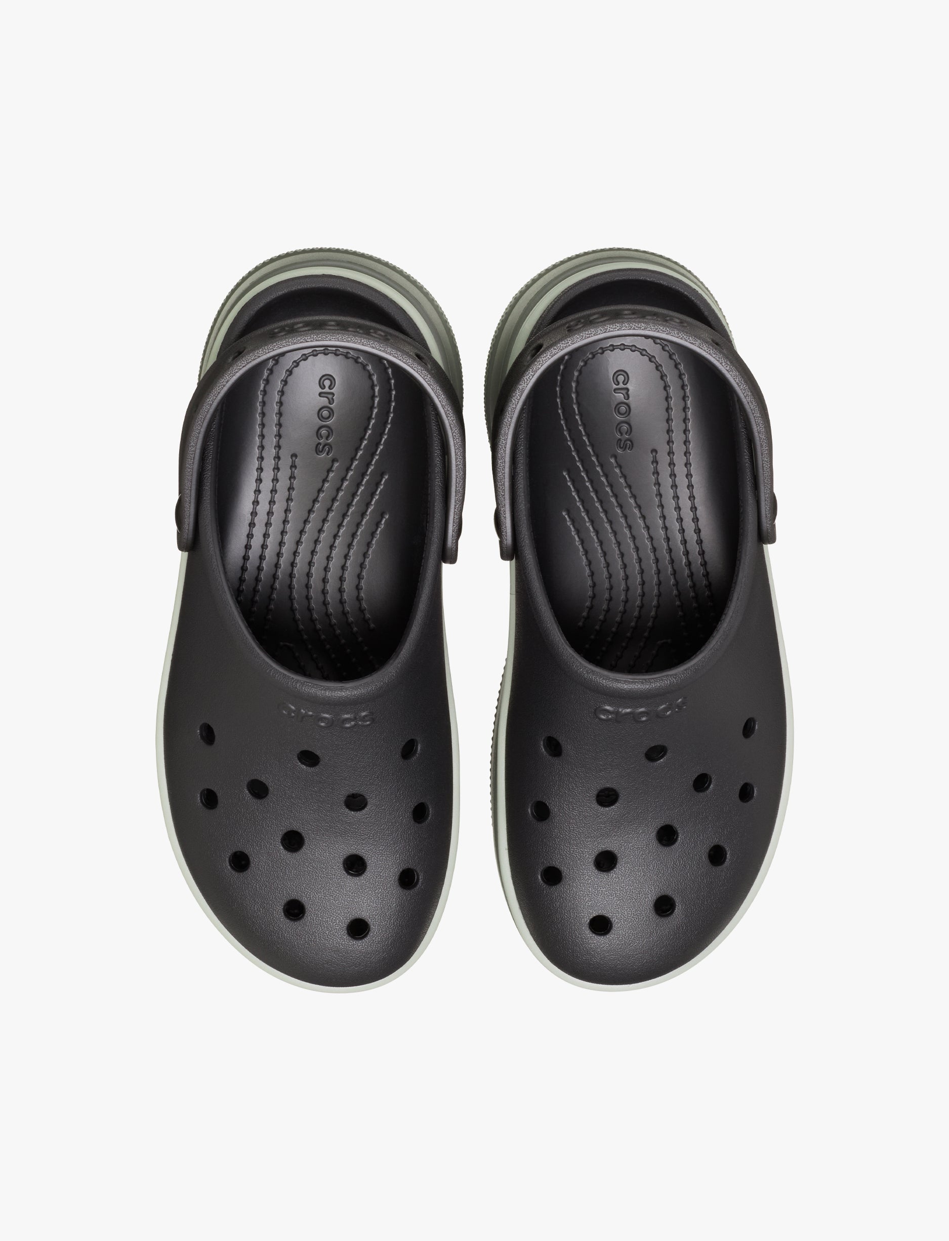 Crocs Classic Stacked Clog - כפכפי פלטפורמה קרוקס לנשים בצבע שחור/ירוק זית