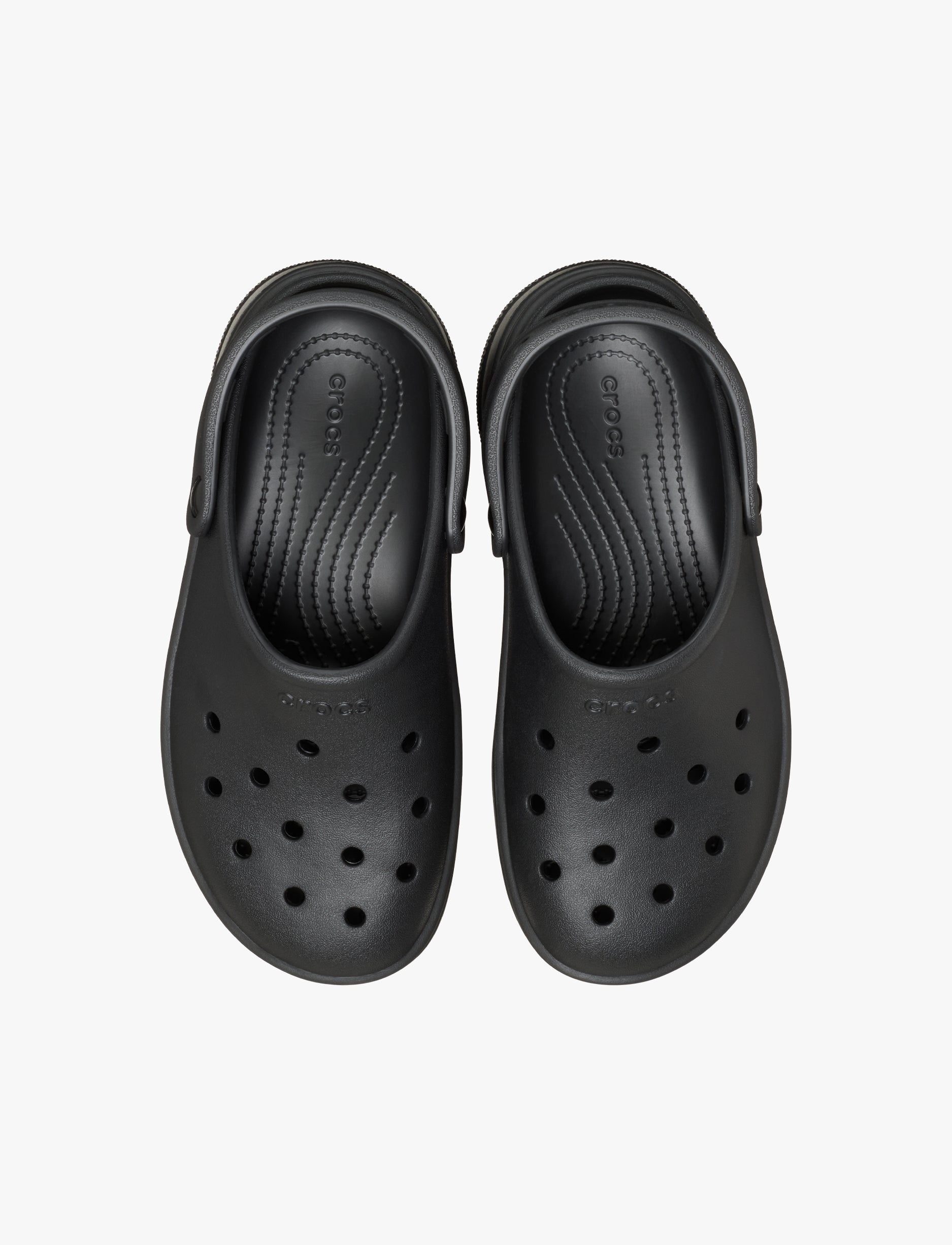 Crocs Classic Stacked Clog - כפכפי פלטפורמה קרוקס לנשים בצבע שחור/שחור