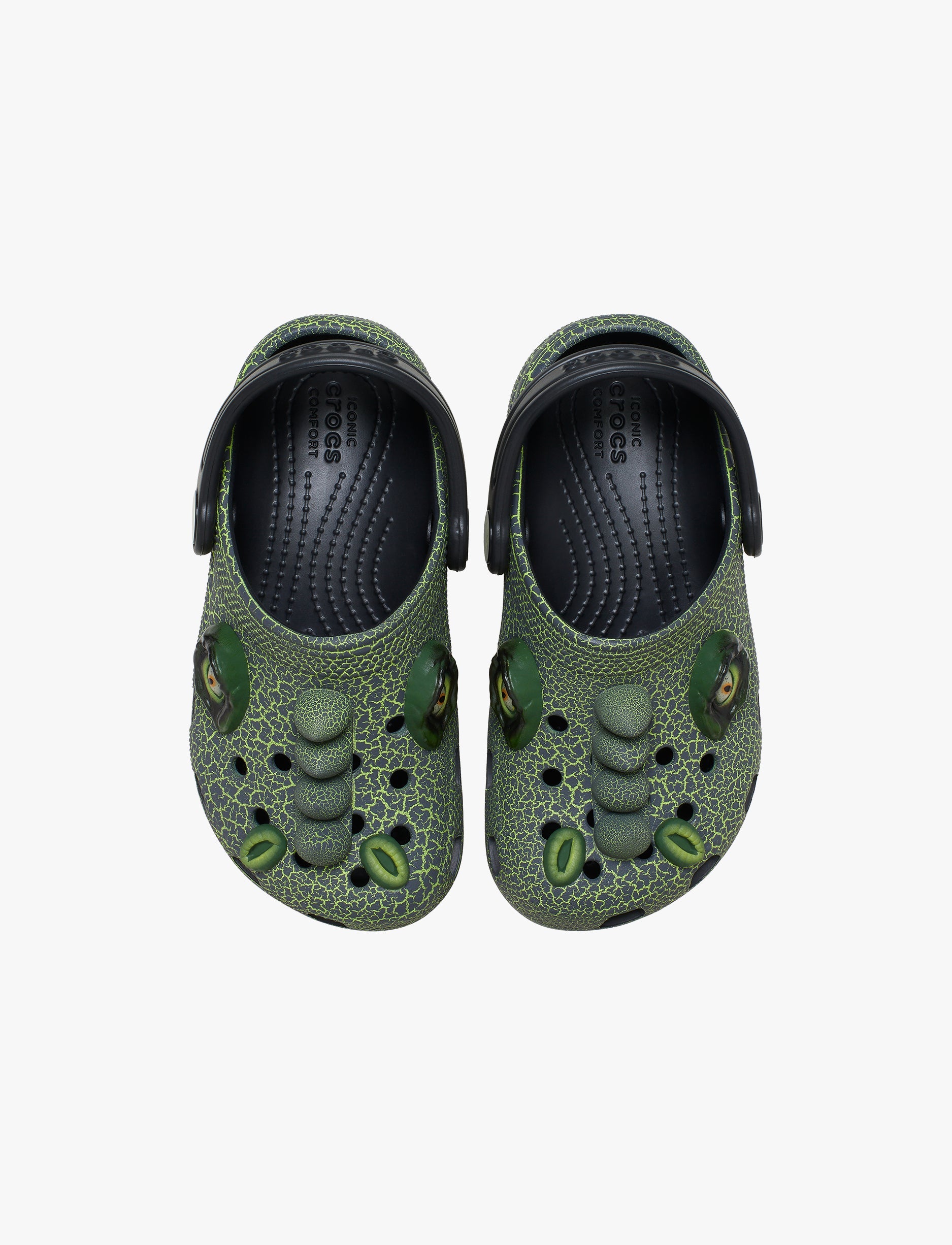 Crocs Classic I AM Scary Dino Clog T - כפכפי קרוקס קלוג דינו בצבע ירוק/שחור