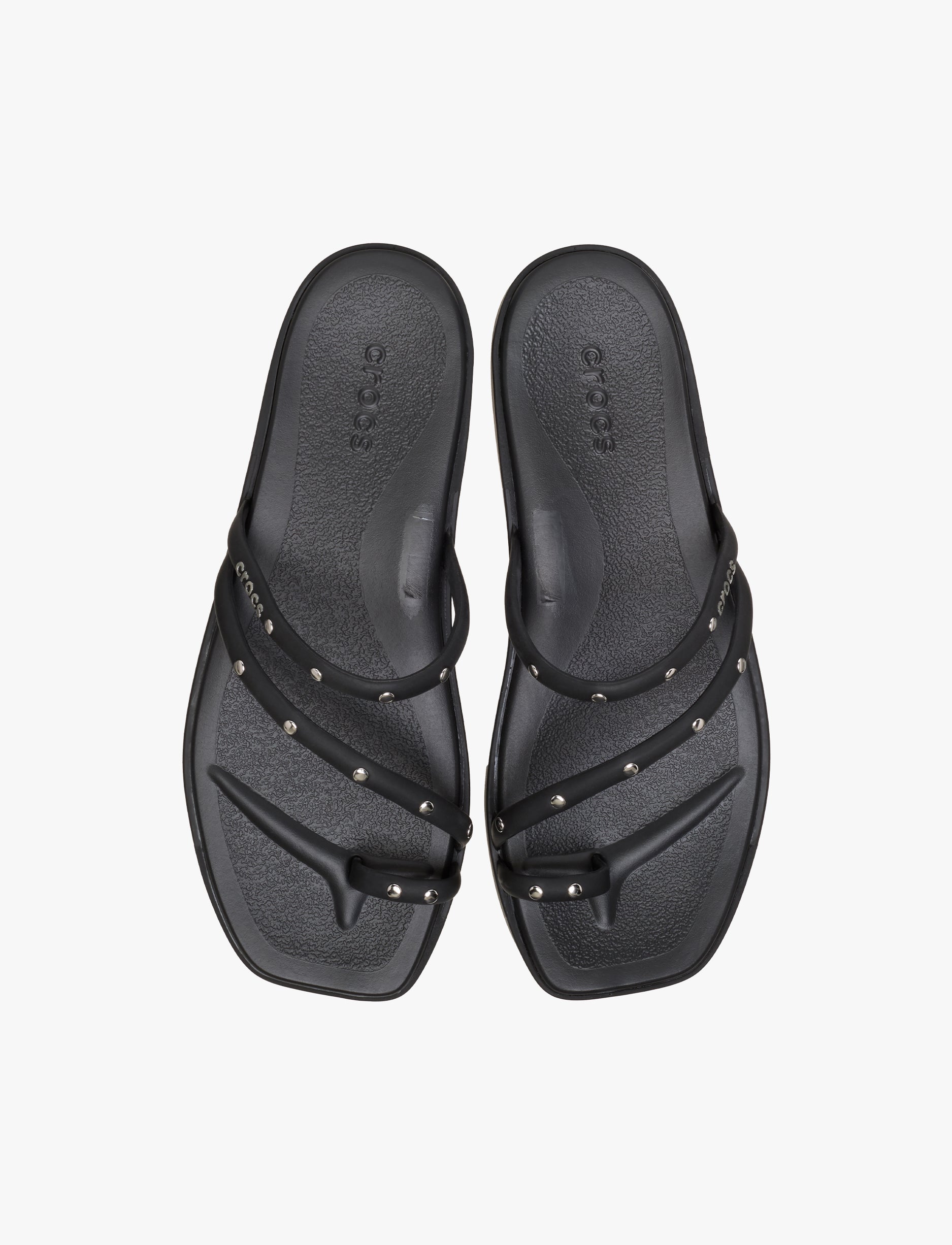 Crocs Miami Studded Toe Loop Sandal - כפכפי קרוקס מיאמי לנשים בצבע שחור