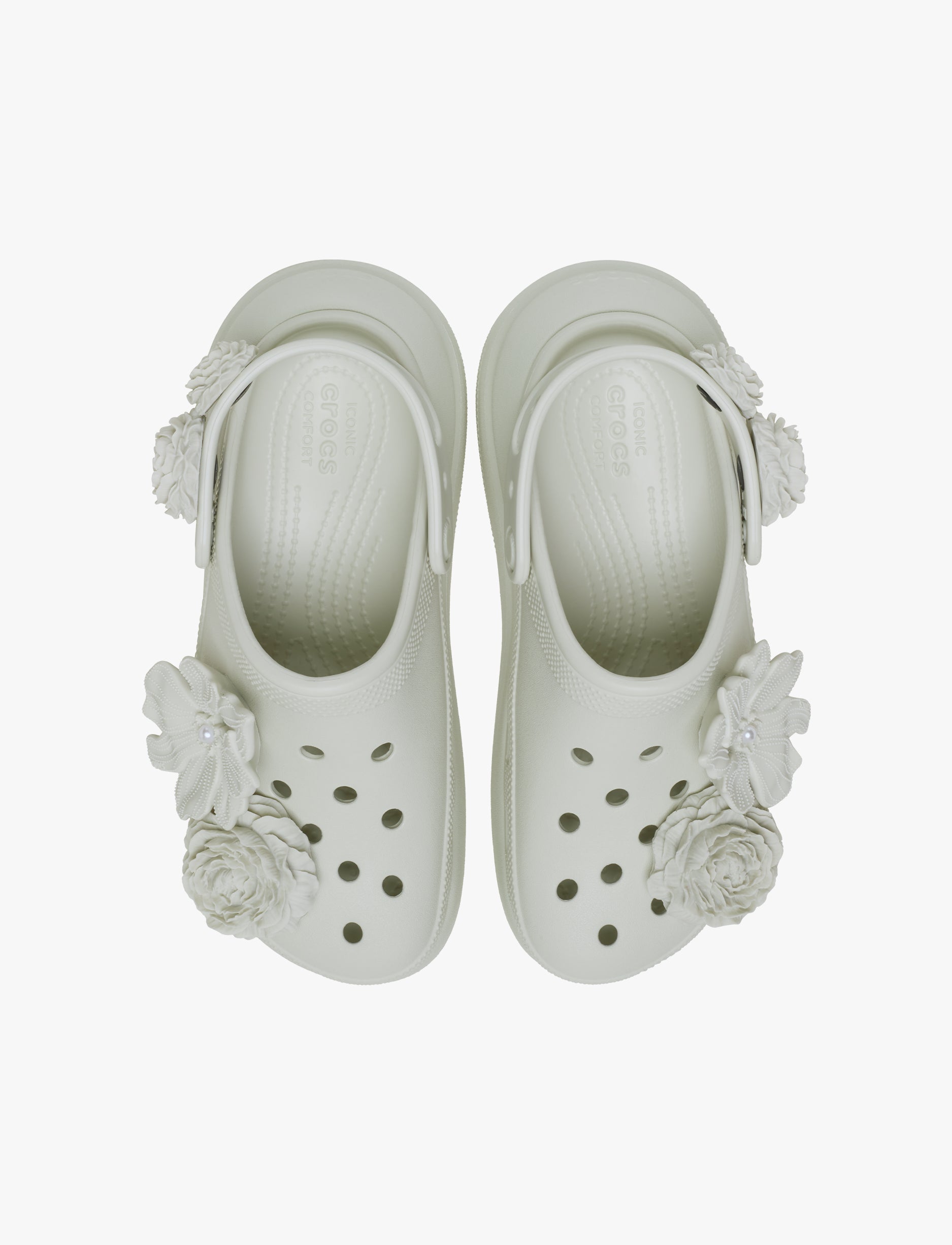 Crocs Crush Bouquet - כפכפי פלטפורמה קרוקס לנשים בצבע אפור