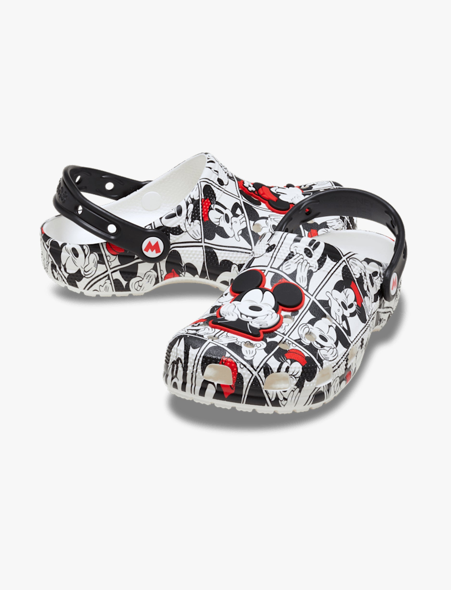 Crocs Mickey and Minnie Classic Clog - כפכפי קלוג קרוקס מיקי ומיני מאוס בצבע לבן/שחור/אדום