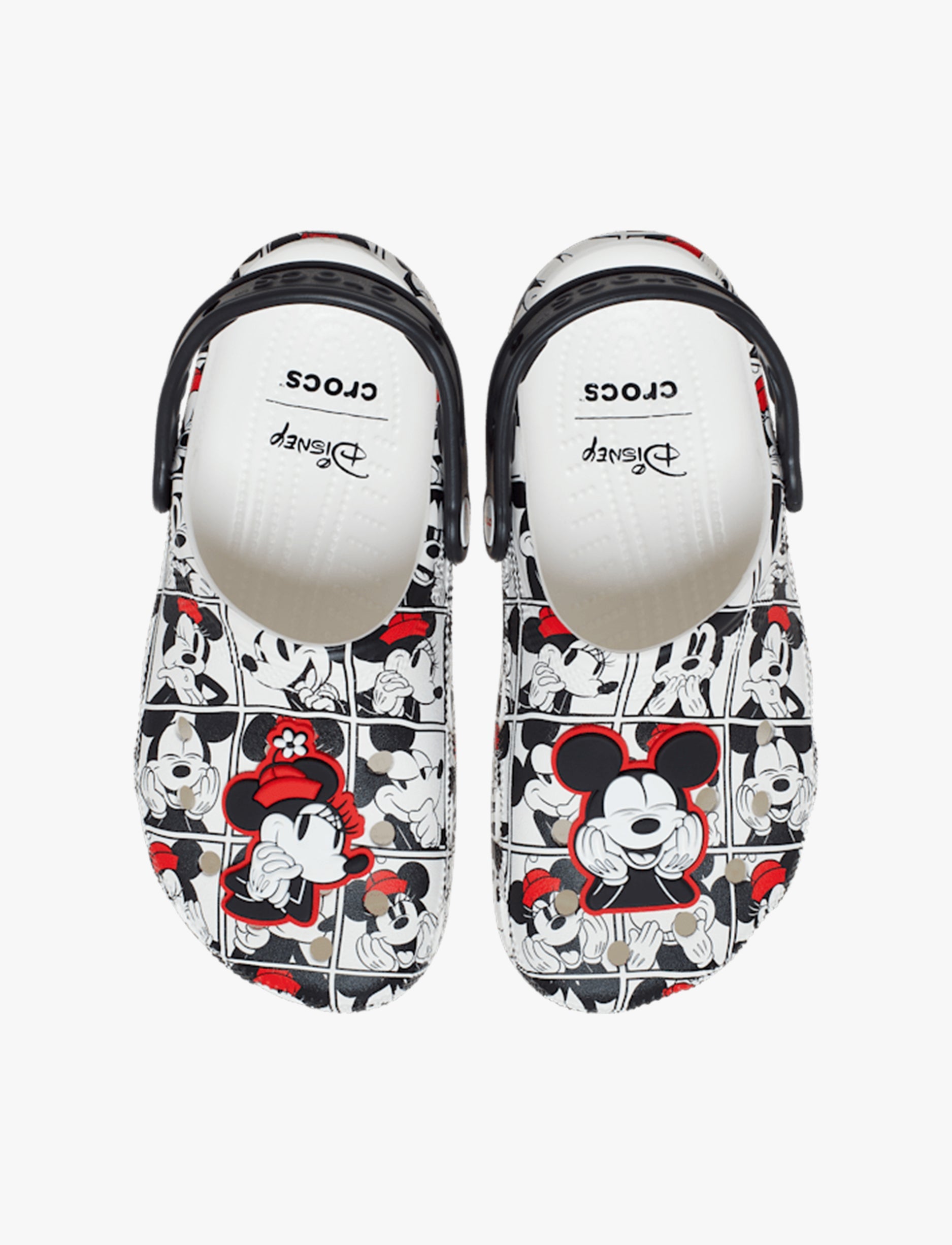 Crocs Mickey and Minnie Classic Clog - כפכפי קלוג קרוקס מיקי ומיני מאוס בצבע לבן/שחור/אדום