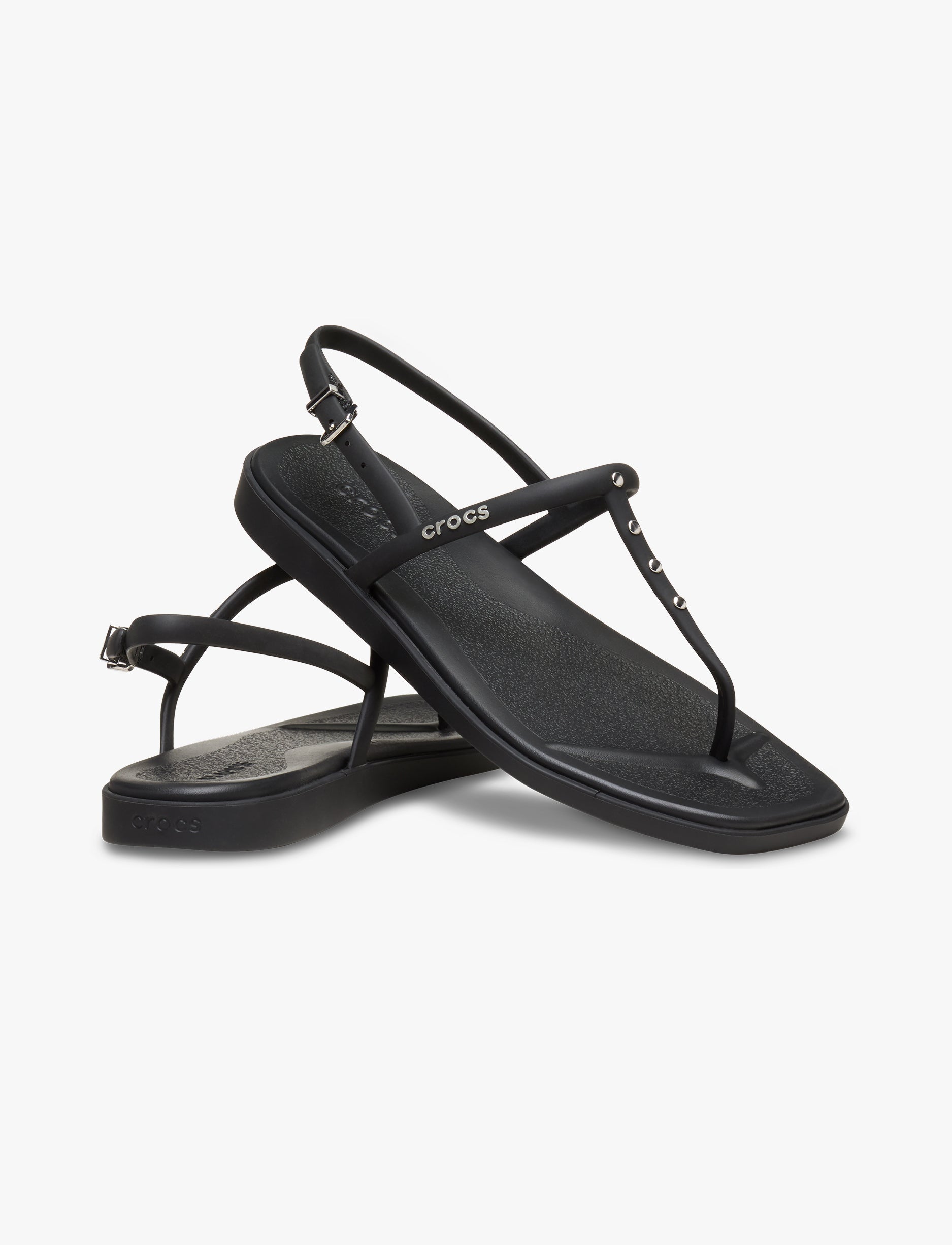 Crocs Miami Studded Thong Flip - סנדלי קרוקס מיאמי לנשים בצבע שחור