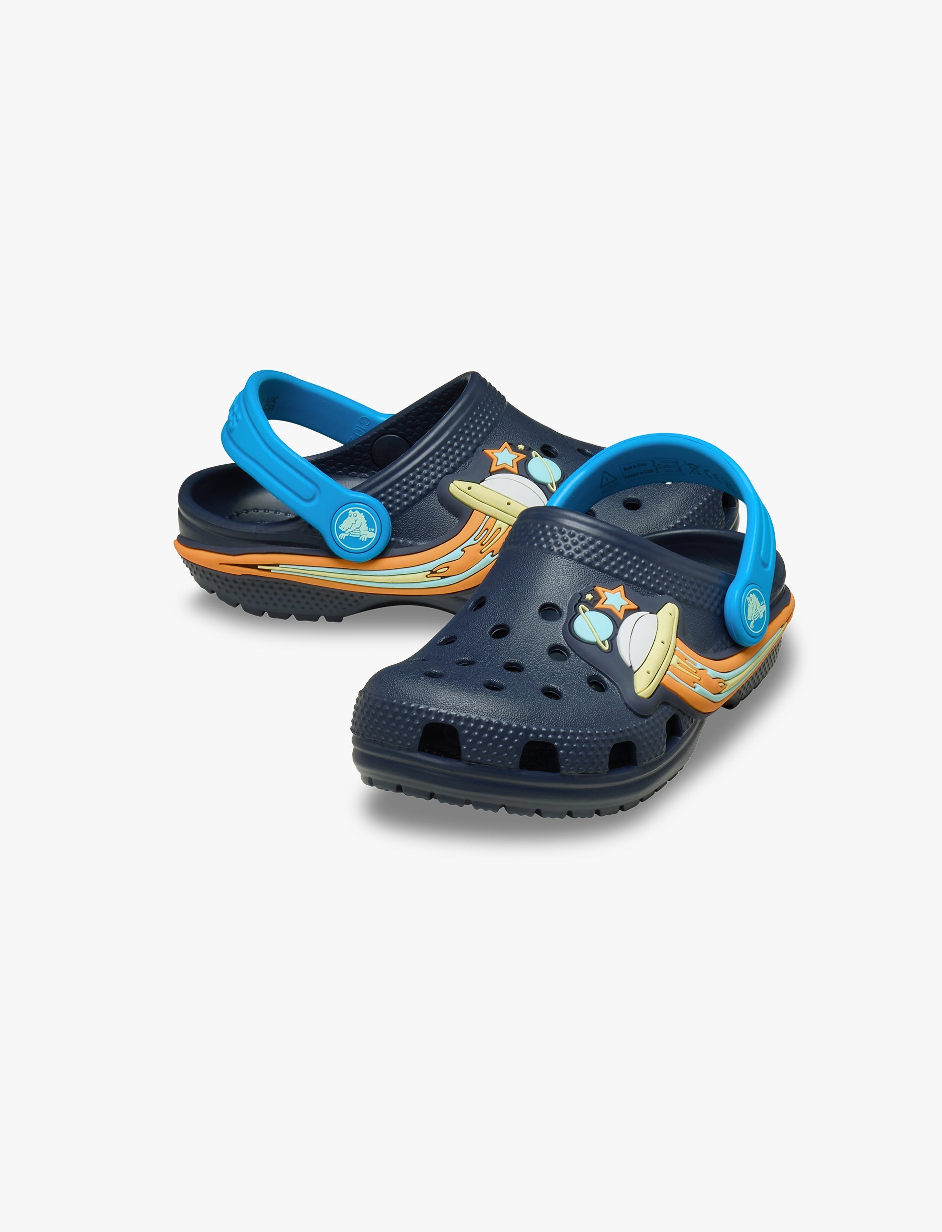Crocs Classic UFO Lights Clog T- כפכפי קרוקס קלוג לילדים בעיצוב חללית עם אורות בצבע נייבי