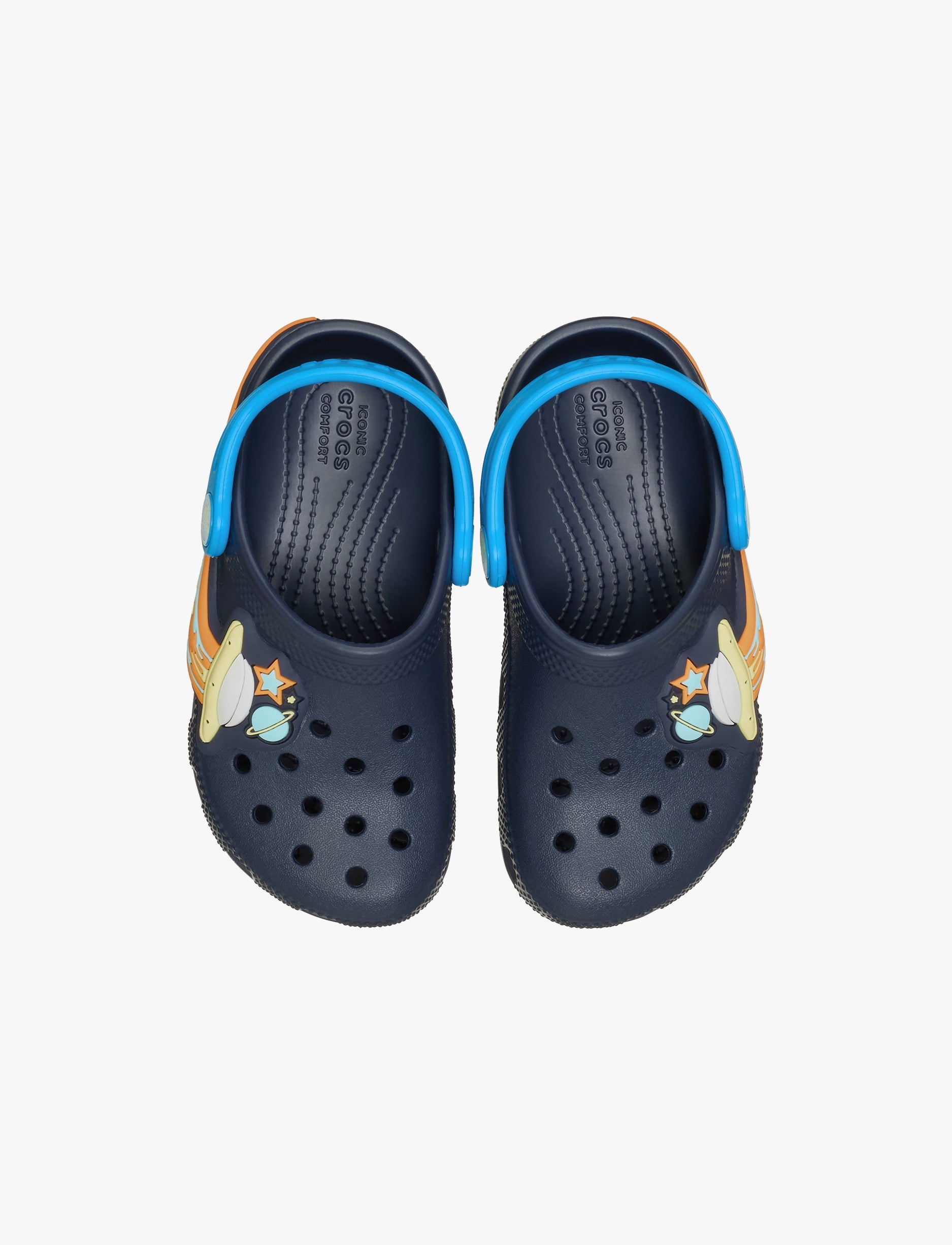 Crocs Classic UFO Lights Clog T- כפכפי קרוקס קלוג לילדים בעיצוב חללית עם אורות בצבע נייבי