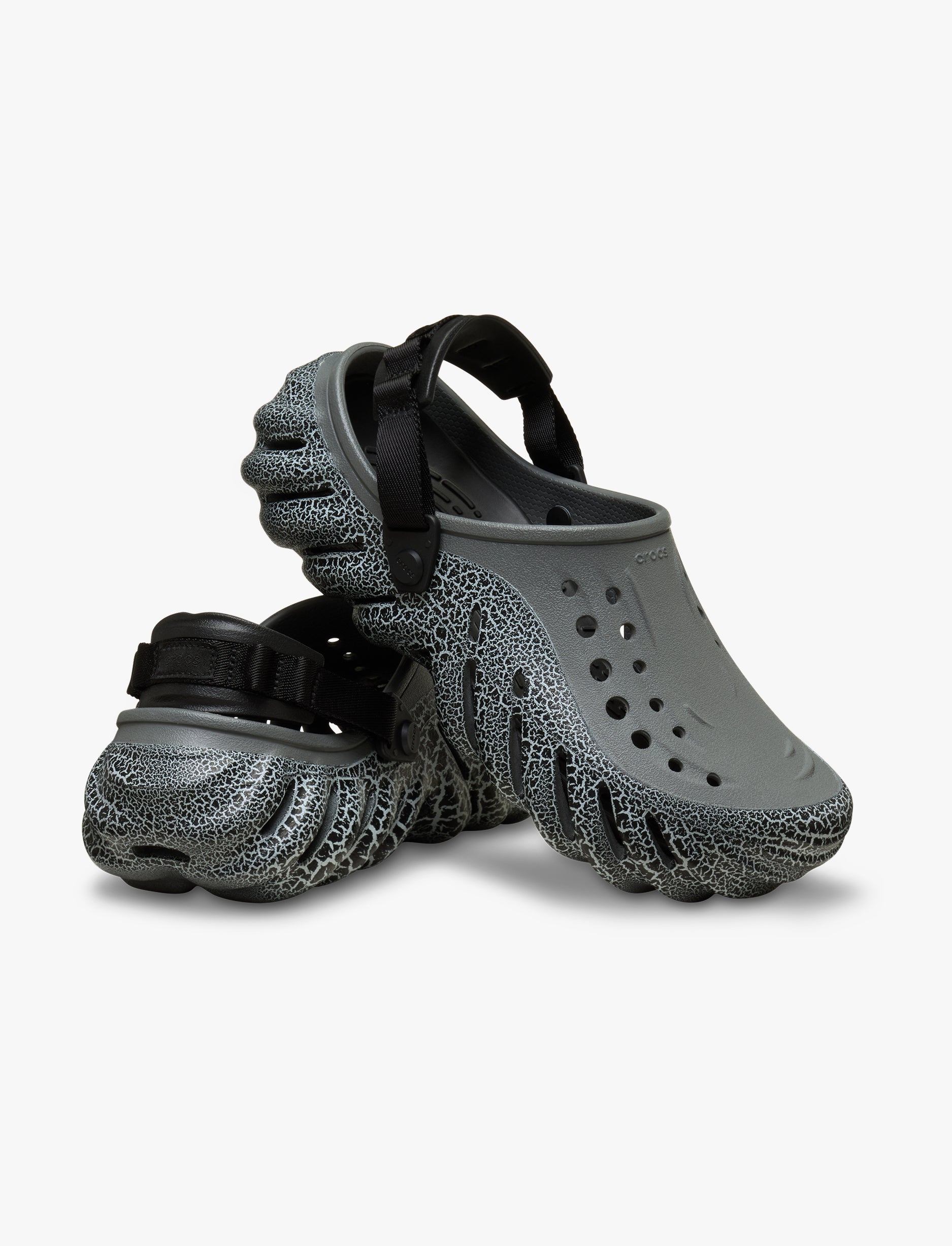 Crocs Echo Crackle Clog - כפכפי קרוקס אקו קראקל לגברים בצבע אפור סלאט