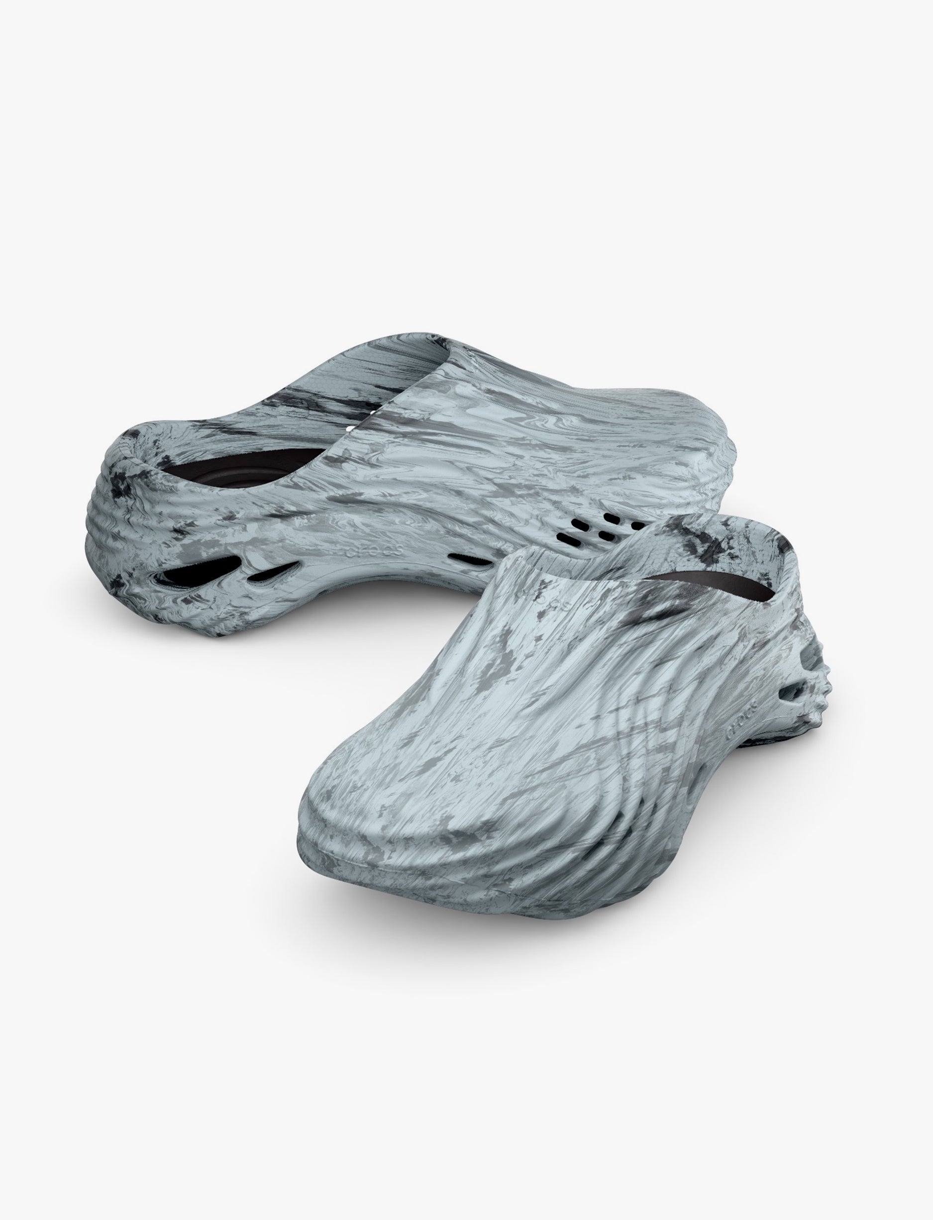 Crocs Echo Marbled Wave - כפכפי קרוקס אקו קלוג בצבע שחור/לבן
