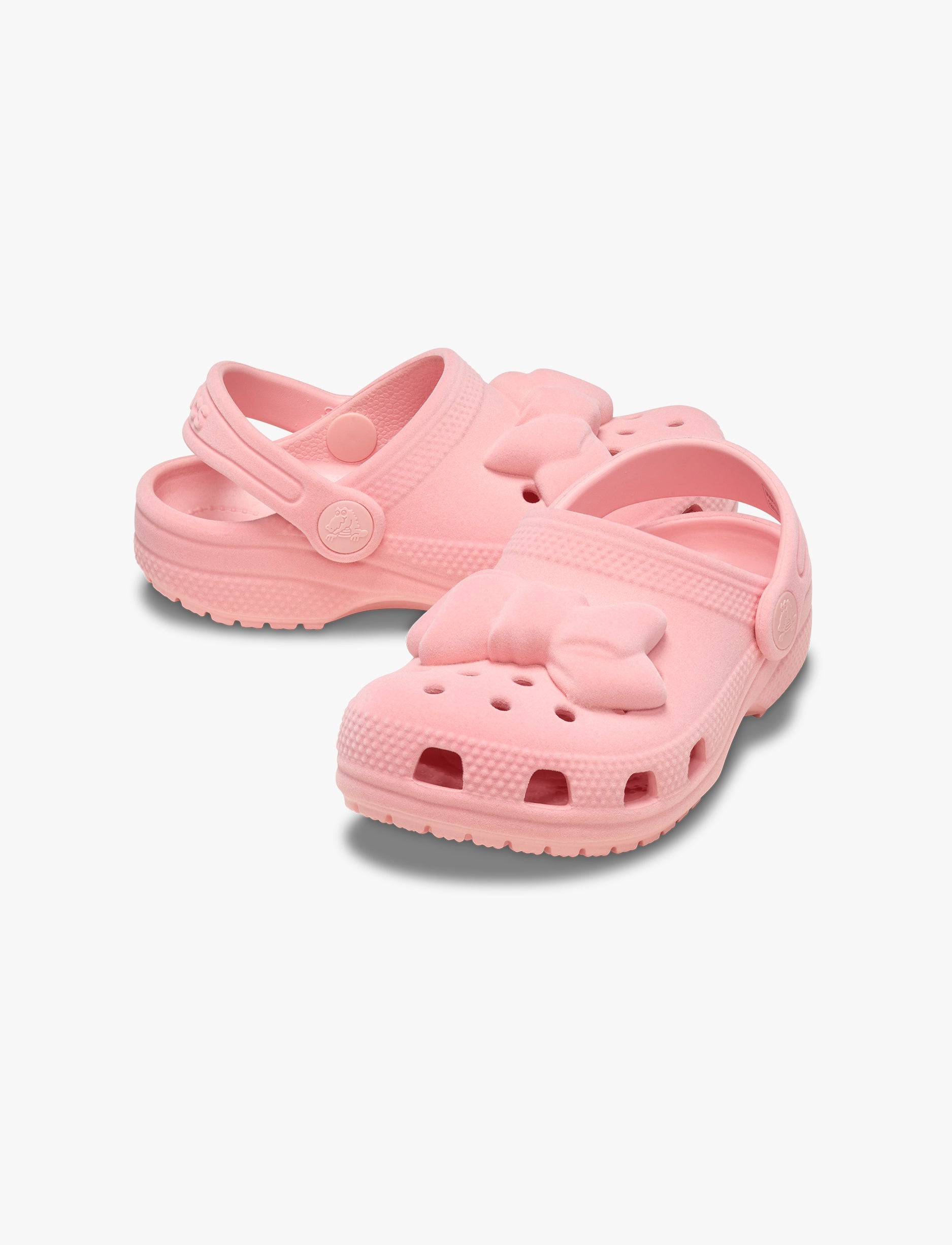 Crocs Classic Velvet Bow Clog T - כפכפי קלוג קרוקס לילדות בעיטור פפיון בצבע ורוד