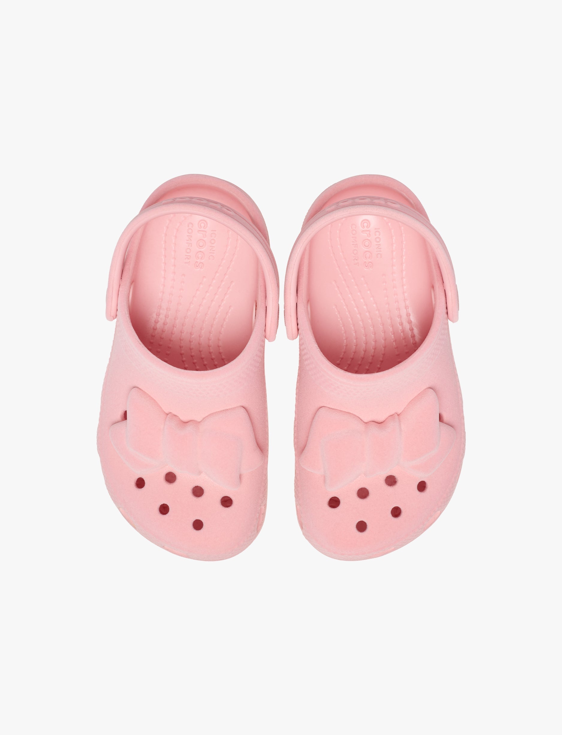 Crocs Classic Velvet Bow Clog T - כפכפי קלוג קרוקס לילדות בעיטור פפיון בצבע ורוד