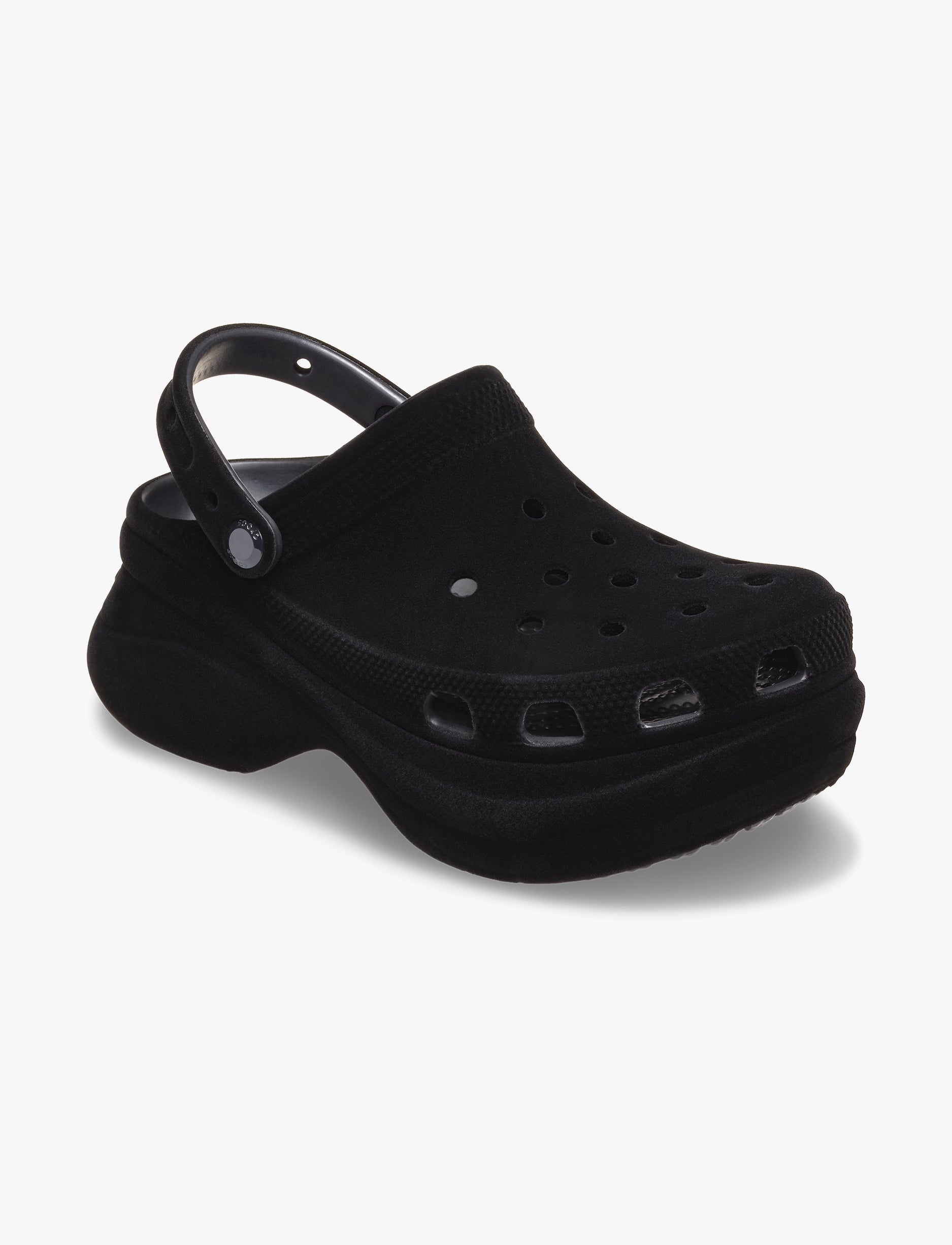 Crocs Bae Velvet Clog - כפכפי קרוקס קלוג פלטפורמה ביי קטיפה לנשים בצבע שחור