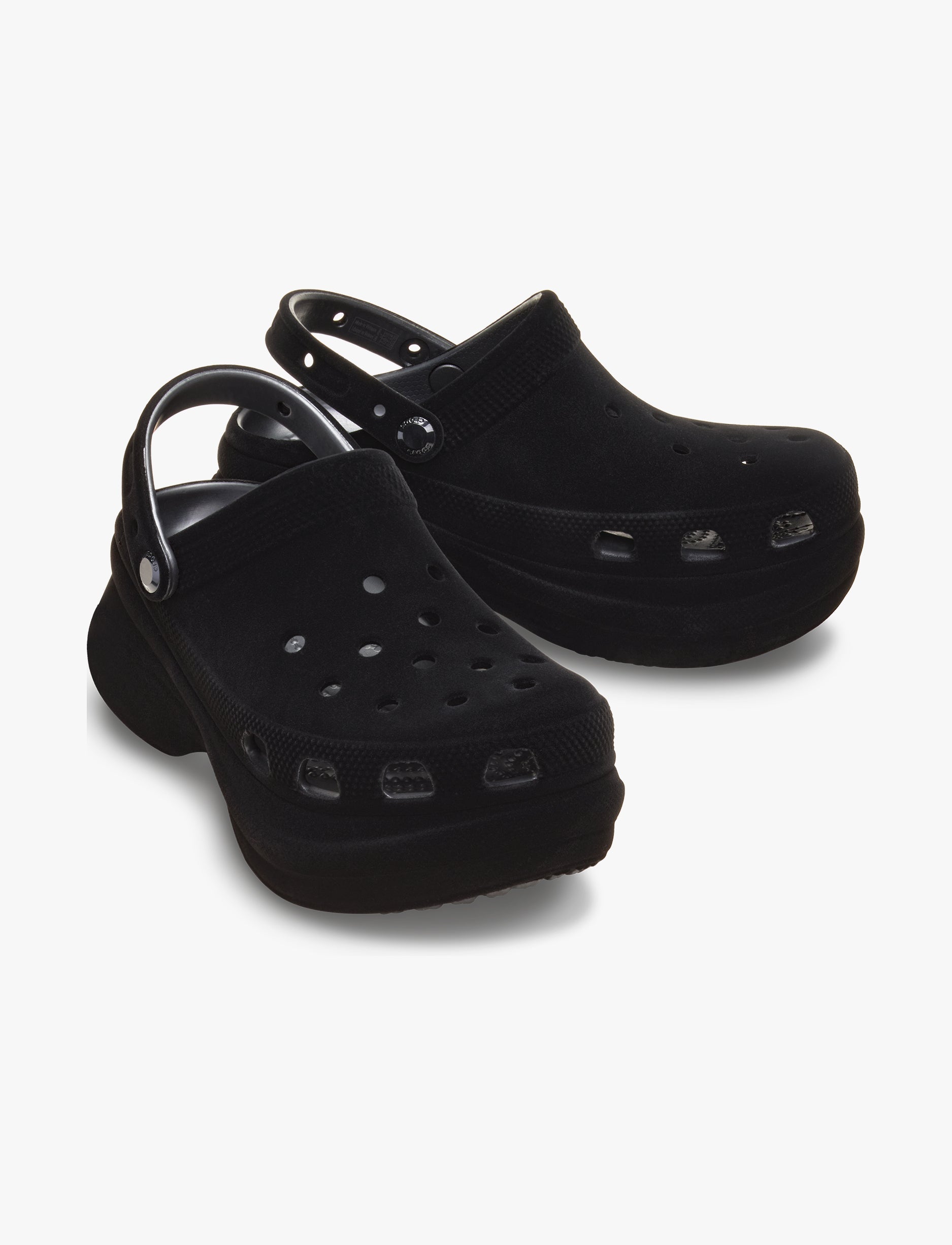 Crocs Bae Velvet Clog - כפכפי קרוקס קלוג פלטפורמה ביי קטיפה לנשים בצבע שחור