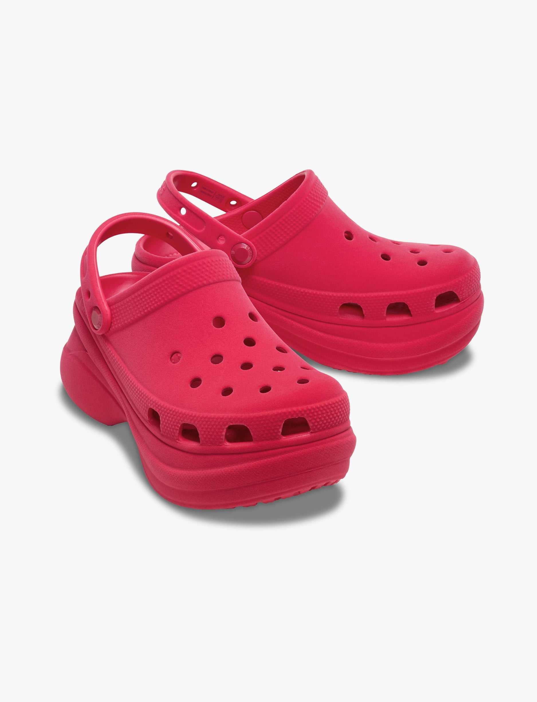 Crocs Bae Velvet Clog - כפכפי קרוקס קלוג פלטפורמה ביי קטיפה לנשים בצבע רסברי דיגיטל
