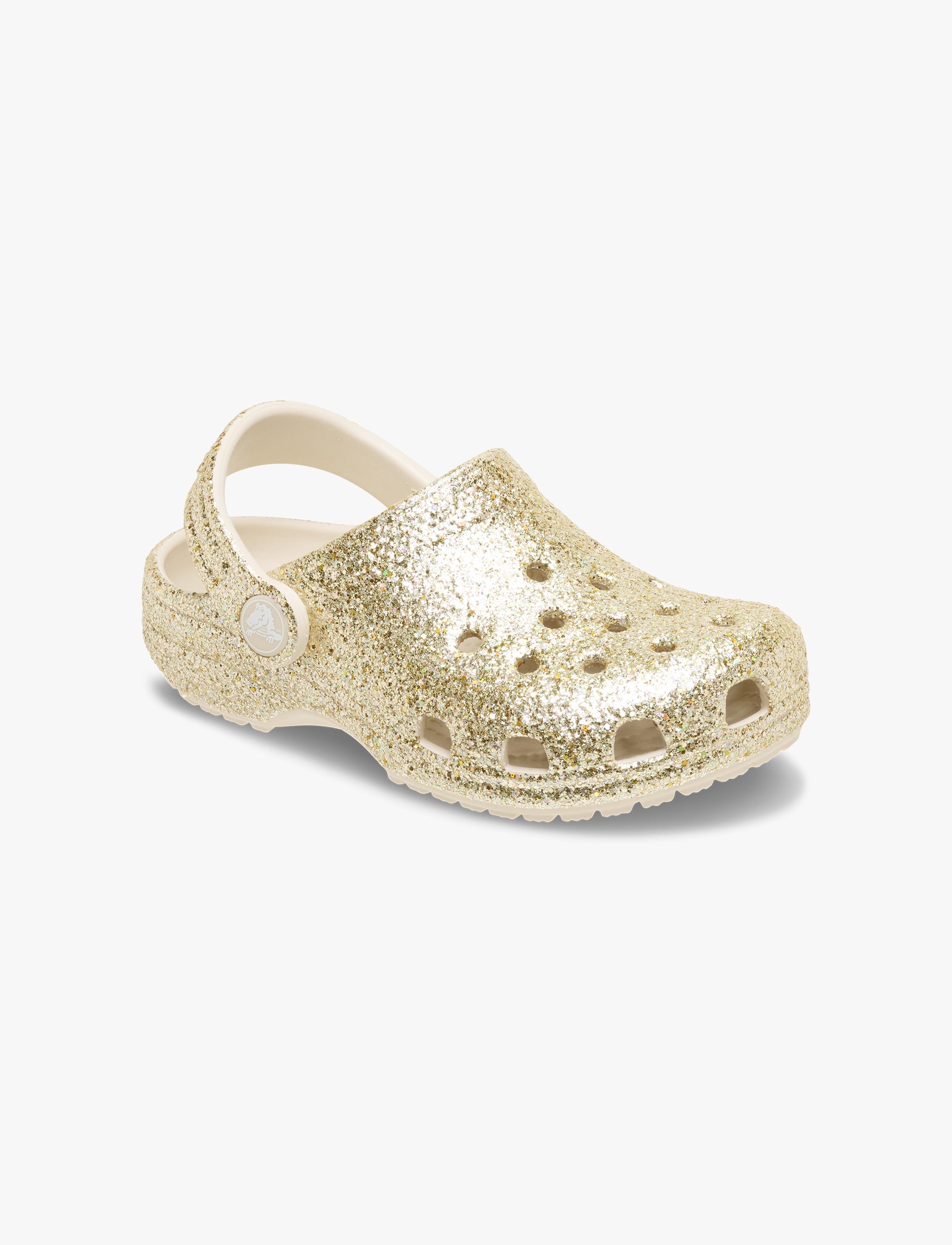 Crocs Classic Chunky Glitter Clog T- כפכפי קלוג קרוקס נצנצים לבנות בצבע אבן/חול