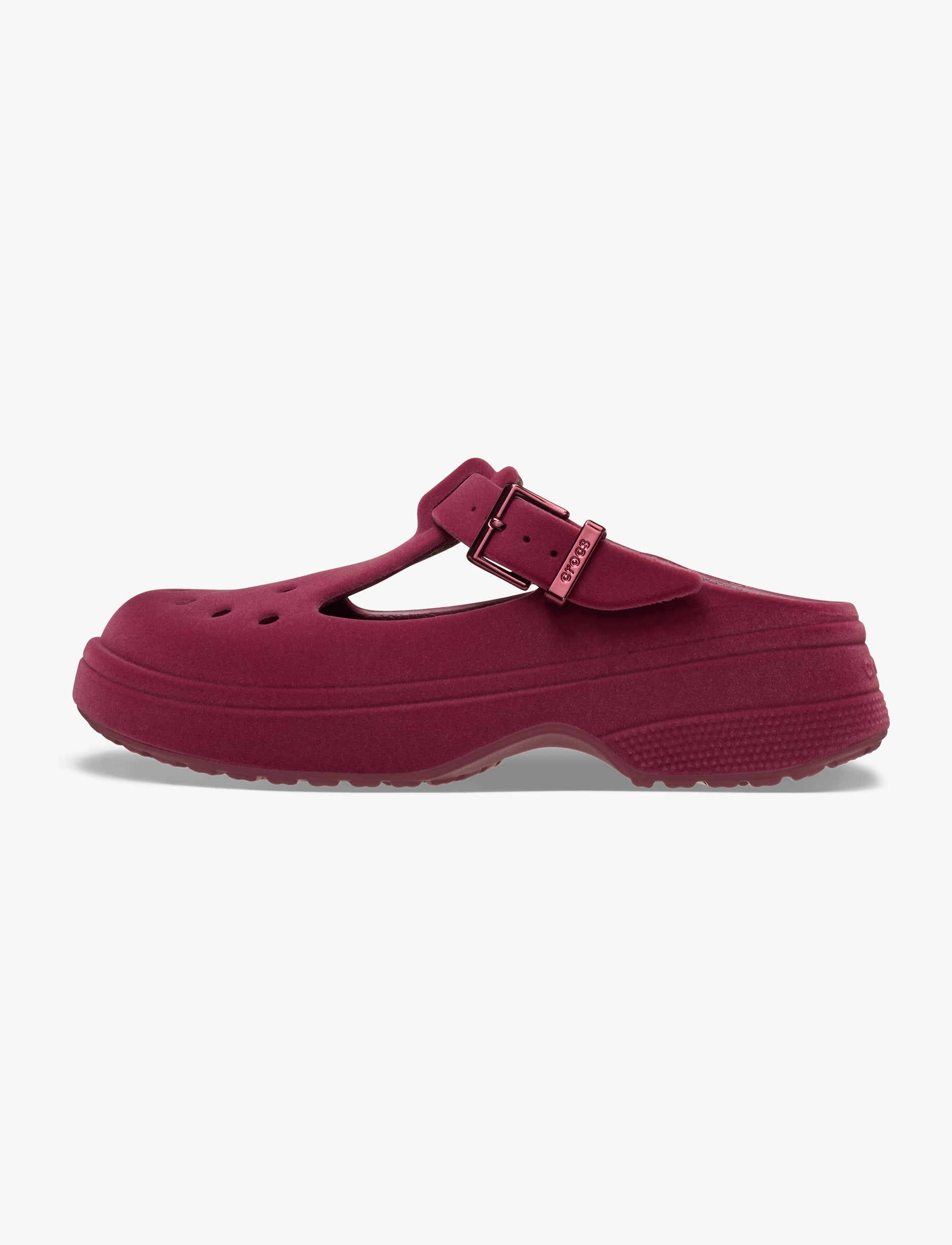 Crocs Classic Mary Jane Velvet Clog - נעלי קרוקס מרי ג'ין קטיפה לנשים בצבע סגול סלק