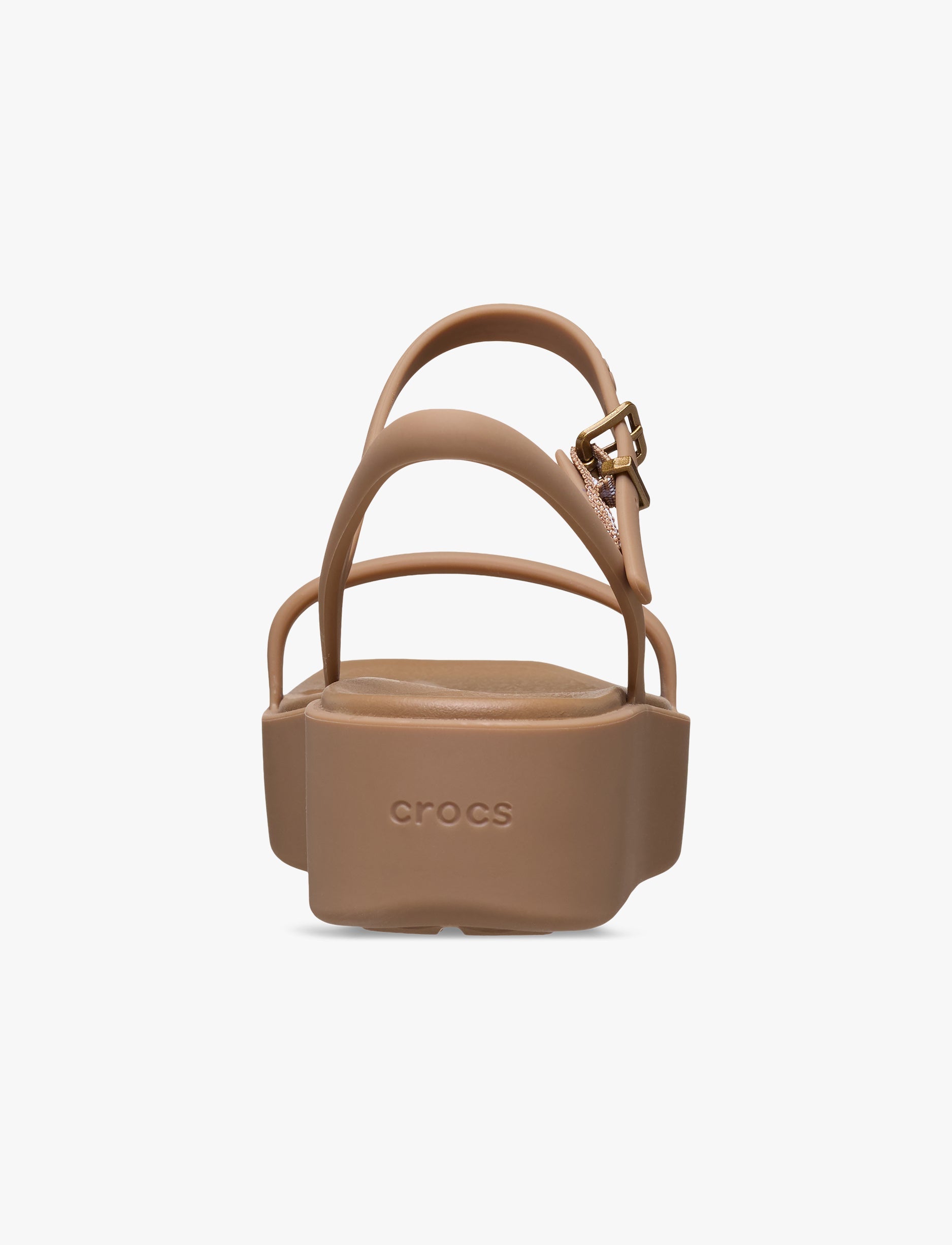 Crocs Miami Platform Y Strap Sandal - סנדלי פלטפורמה קרוקס לנשים בצבע שוקולד חלב