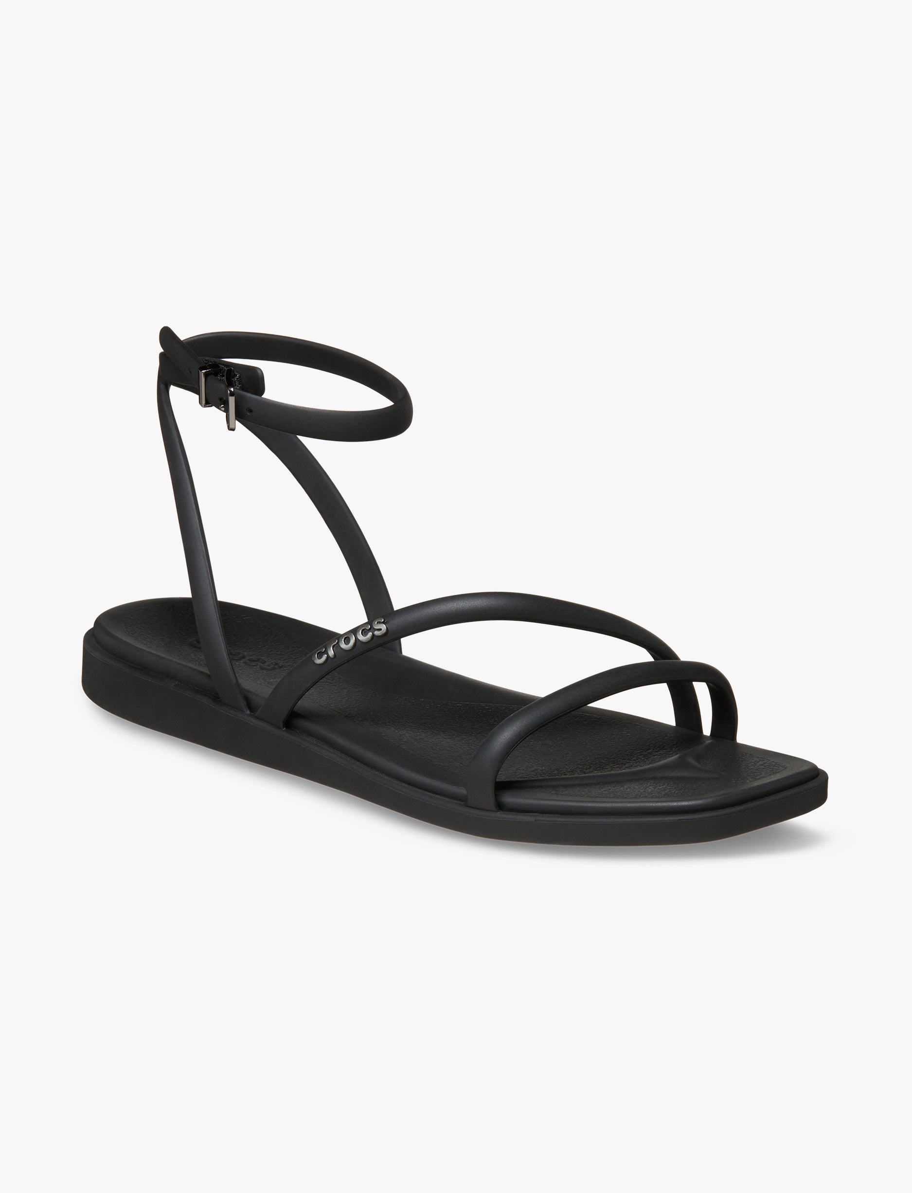 Crocs Miami Ankle Strap Sanda l - סנדלי קרוקס מיאמי עם רצועת קרסול לנשים בצבע שחור