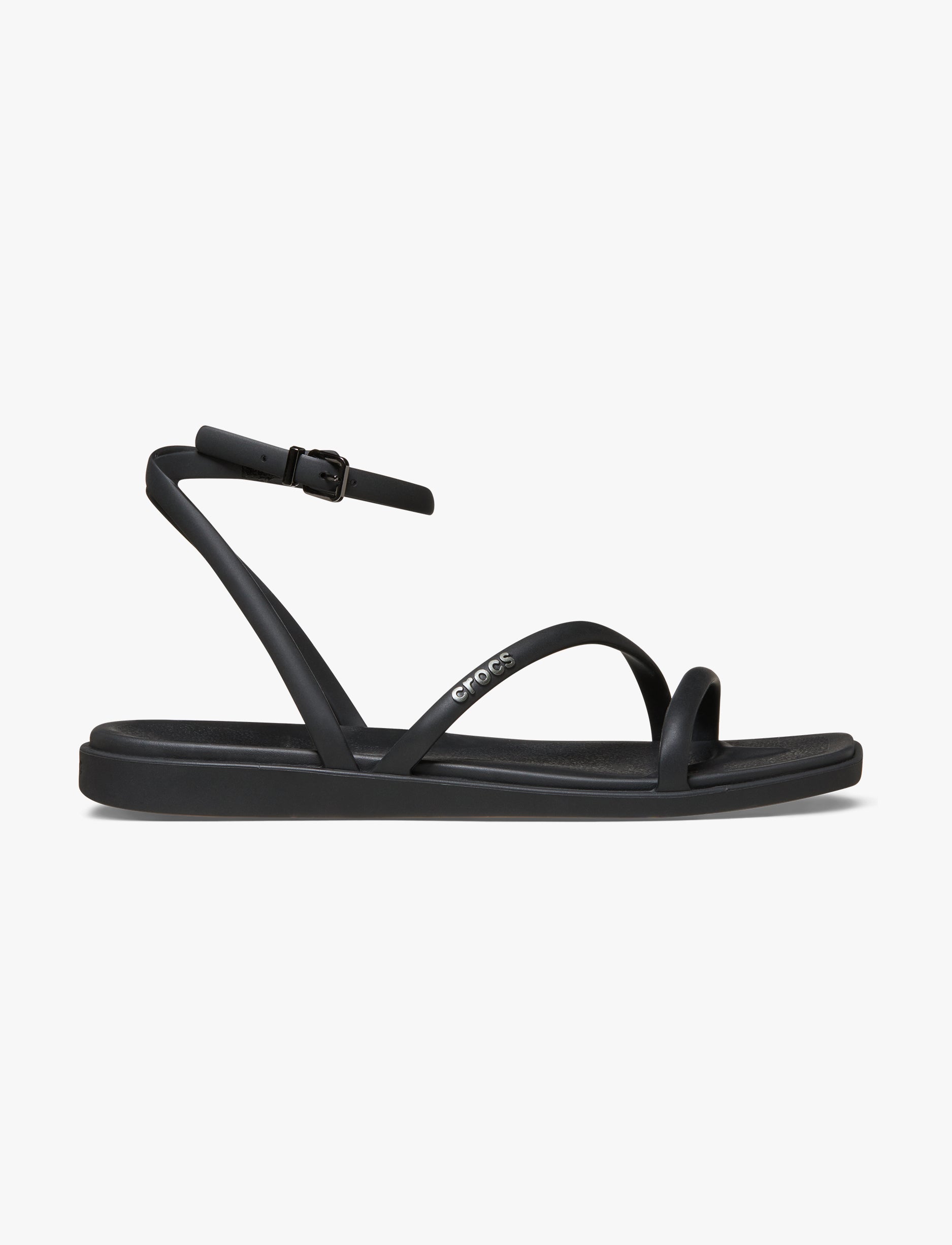 Crocs Miami Ankle Strap Sanda l - סנדלי קרוקס מיאמי עם רצועת קרסול לנשים בצבע שחור
