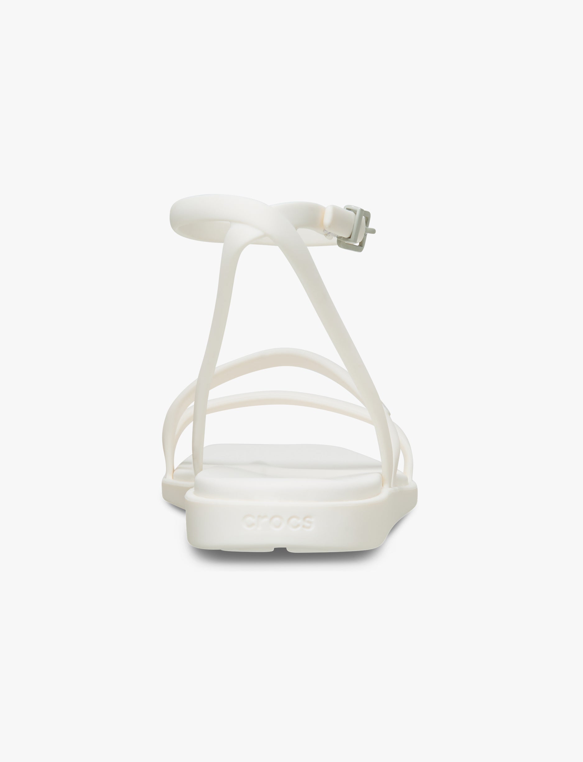 Crocs Miami Ankle Strap Sanda l - סנדלי קרוקס מיאמי עם רצועת קרסול לנשים בצבע לבן גיר