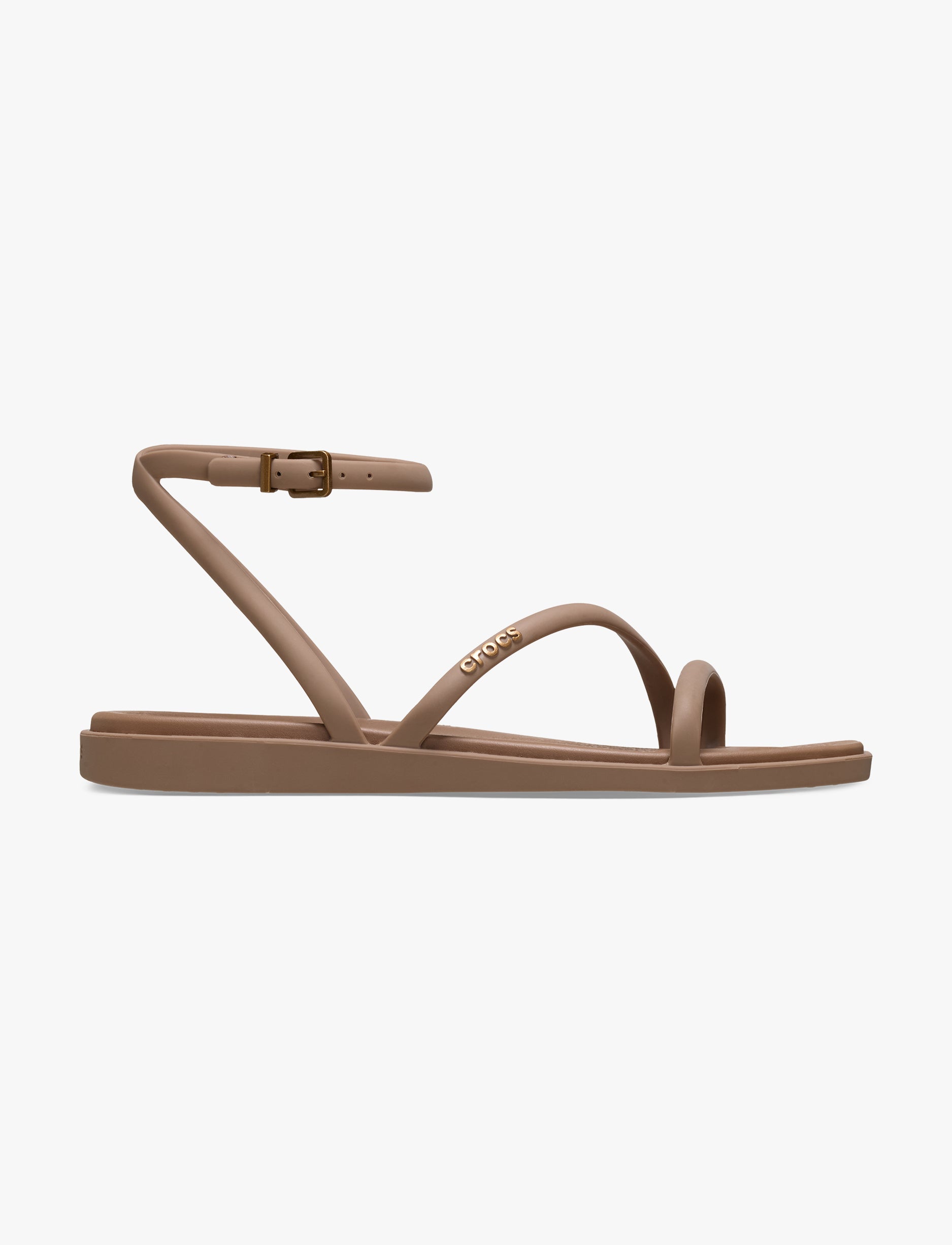 Crocs Miami Ankle Strap Sanda l - סנדלי קרוקס מיאמי עם רצועת קרסול לנשים בצבע שוקולד חלב