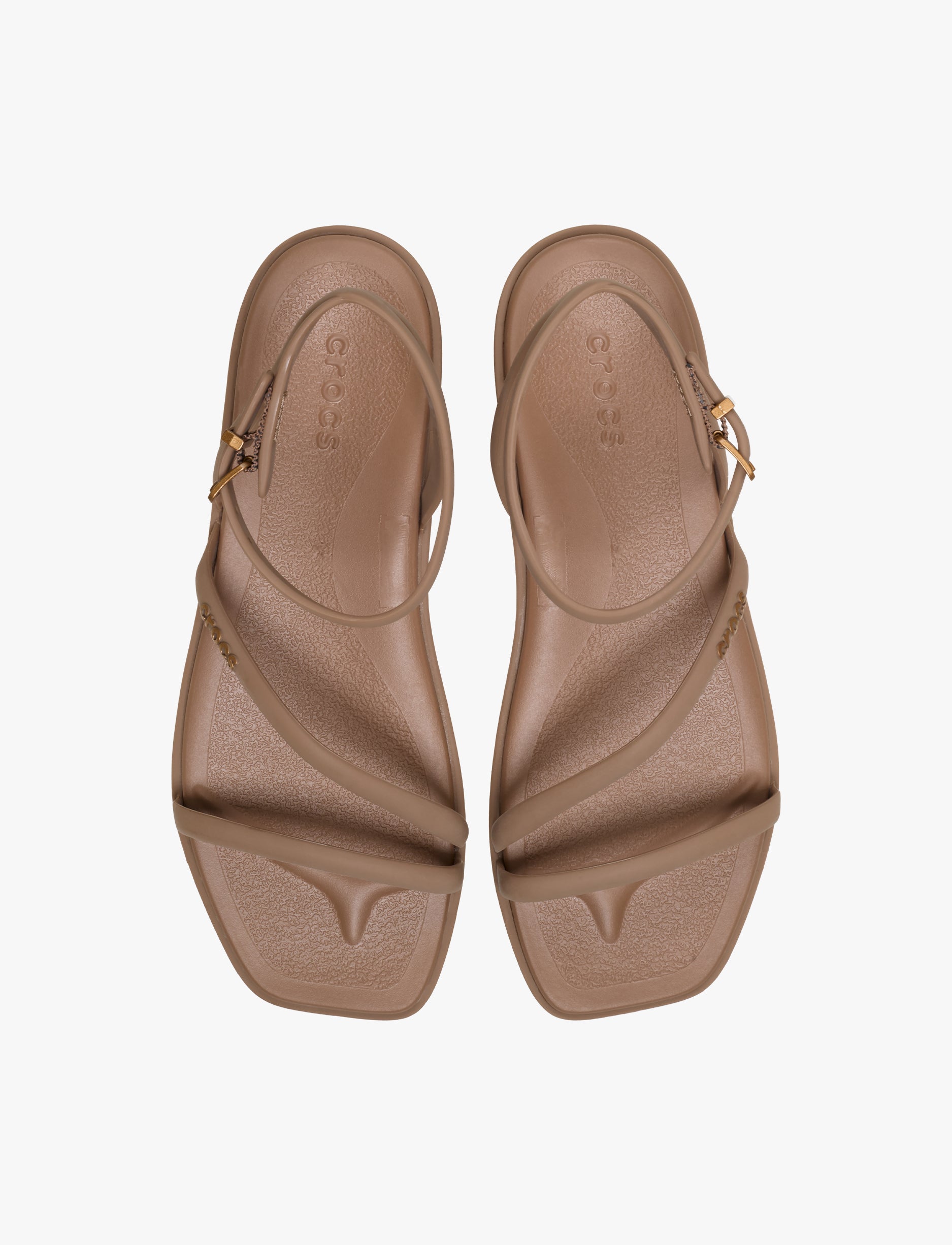 Crocs Miami Ankle Strap Sanda l - סנדלי קרוקס מיאמי עם רצועת קרסול לנשים בצבע שוקולד חלב