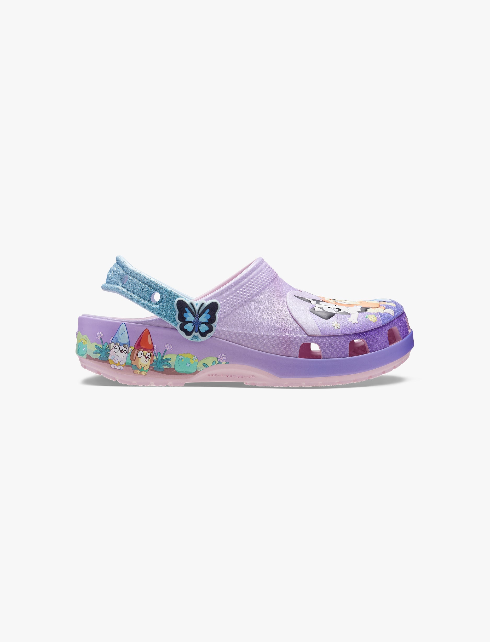 Toddler Bluey Friends Forever Classic Clog - כפכפי קרוקס בלואי חברים לנצח לילדים בצבע סגול
