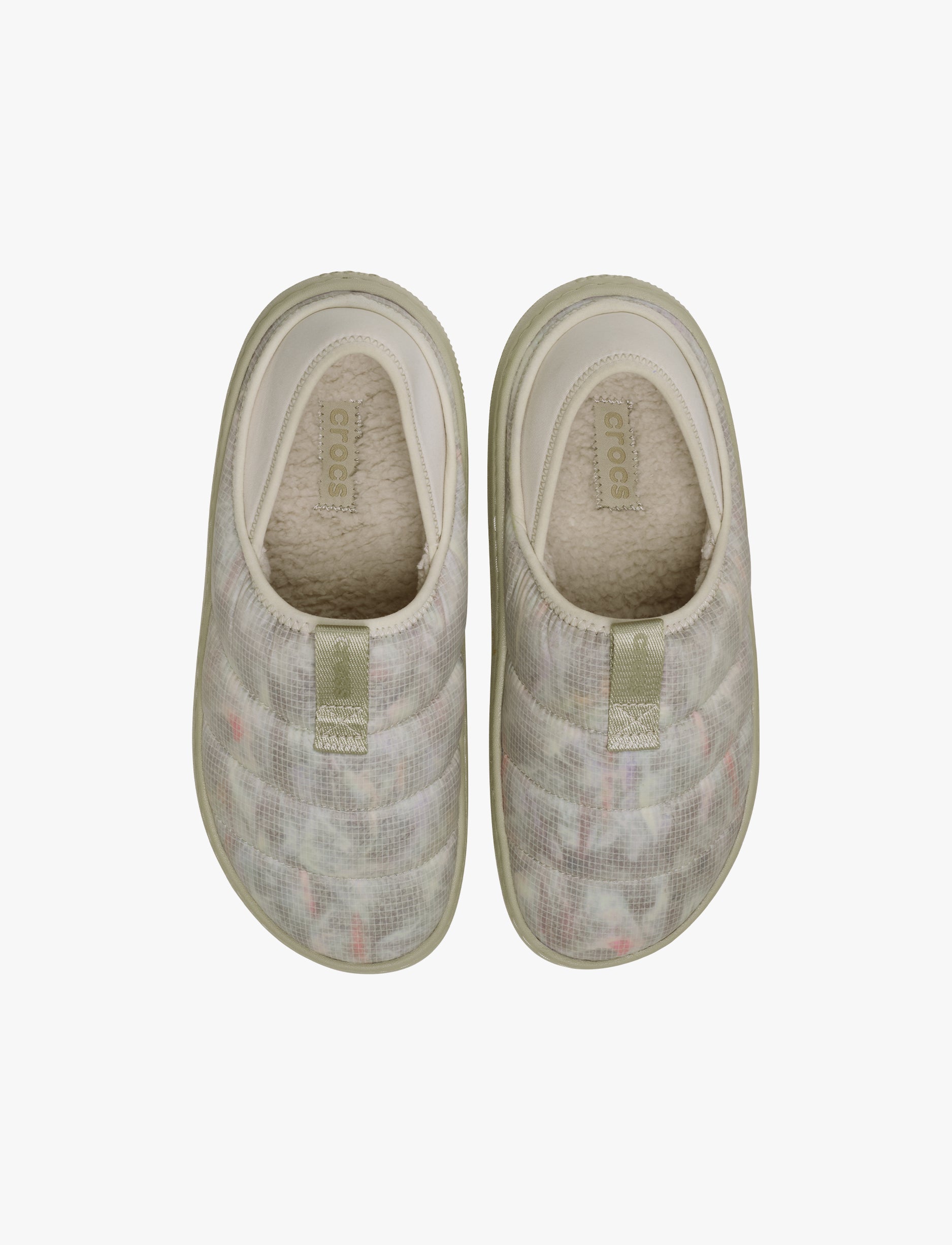 Crocs Classic Translucent Ripstop Moc - נעלי קרוקס מוק טרנסלוסנט קרוקס בצבע קרם/ירוק זית