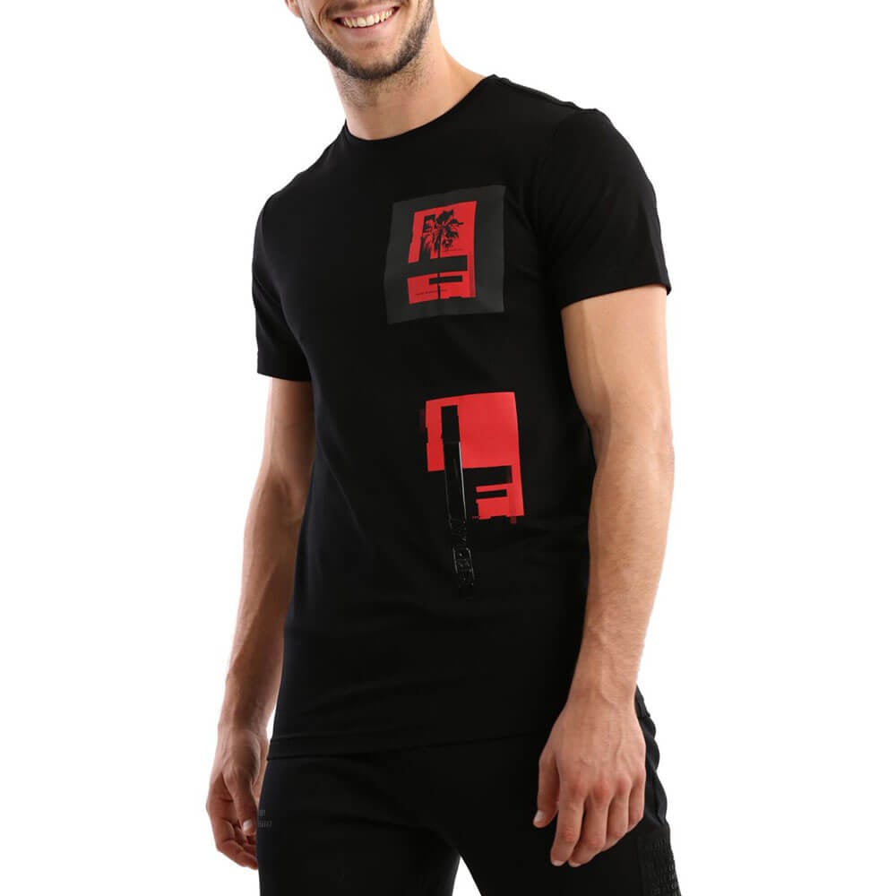 חולצת טישרט ריפליי קצרה הדפס תמונה גברים