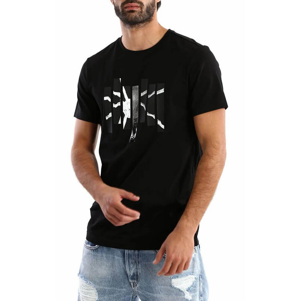 חולצת טישרט ריפליי קצרה תמונה מחולקת גברים