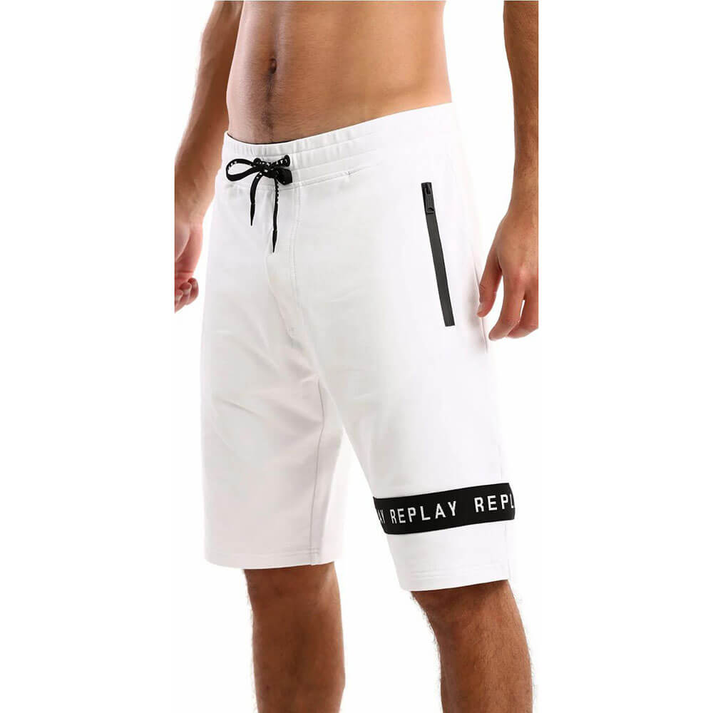 מכנס פוטר ריפליי קצר רצועת סרט לוגו גברים