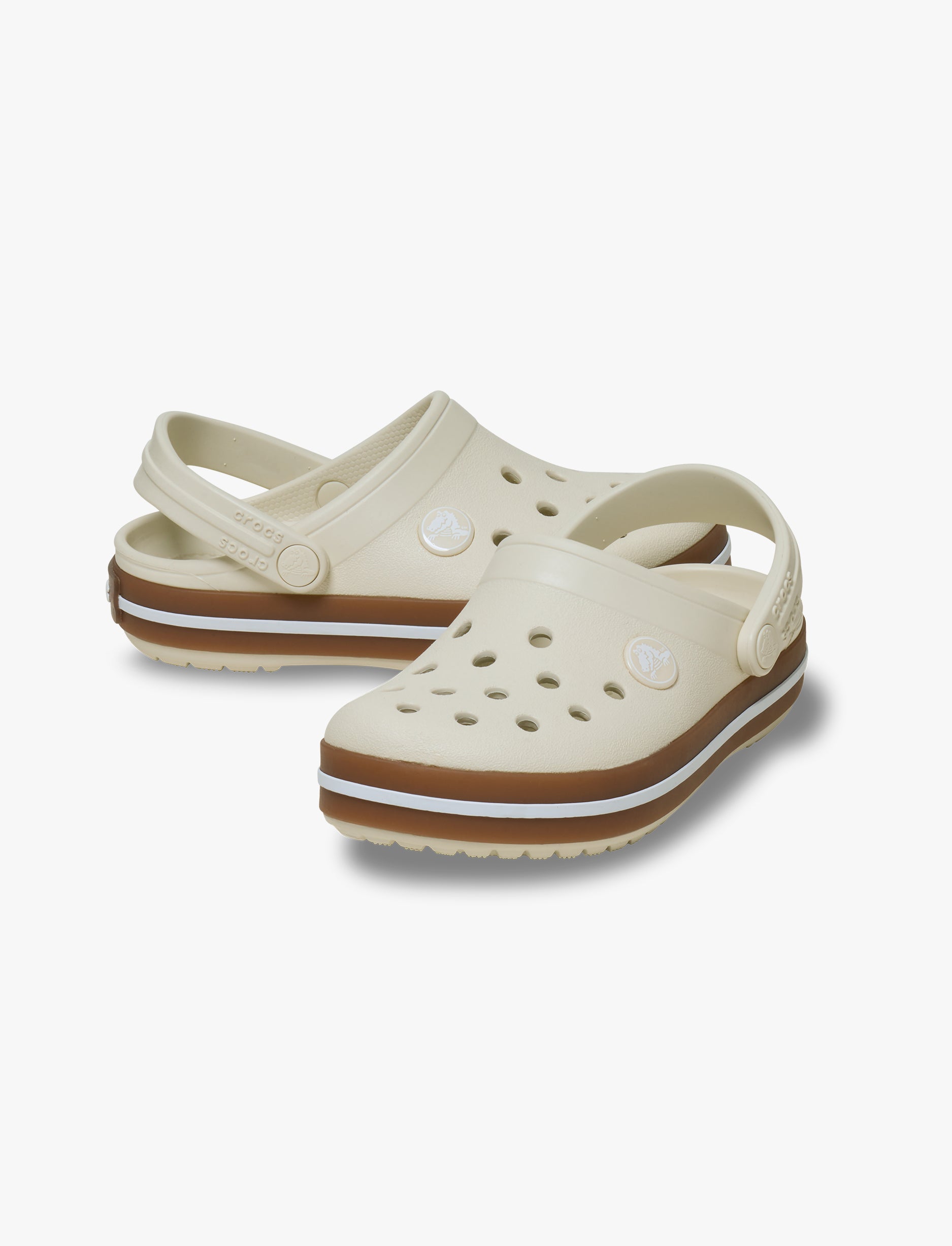 Crocs Crocband Gum Clog K - סנדלי קרוקבנד גאם לילדים בצבע לבן פסגה