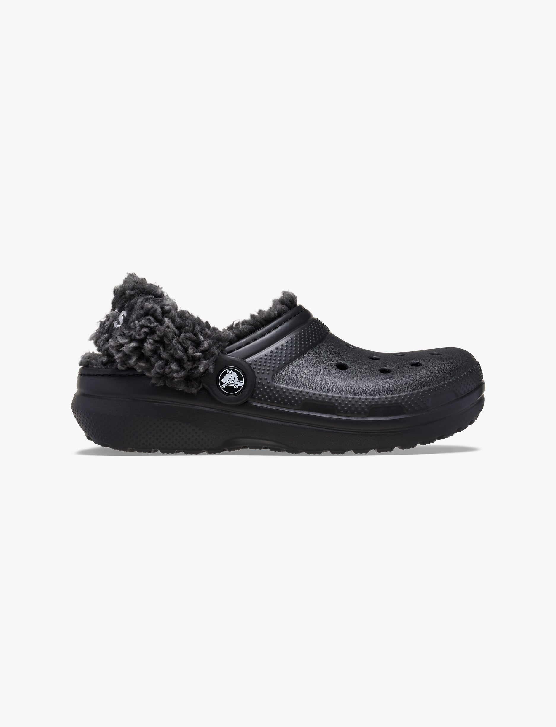 Crocs Classic Fleece Lined Clog K - כפכפי קלוג קרוקס פרוותיים בצבע שחור