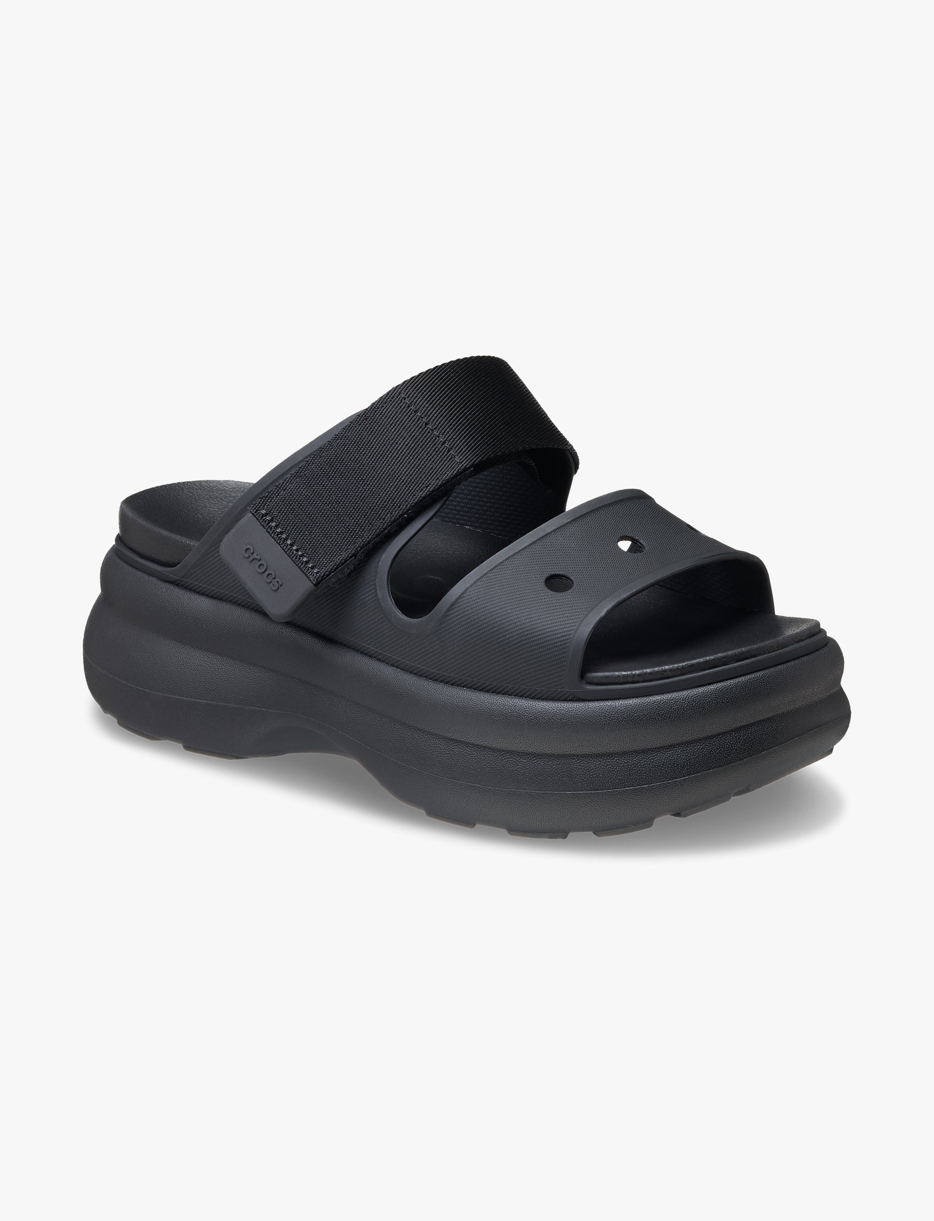 Crocs Soho Two Strap Sandal - סנדלי קרוקס סוהו רצועות כפולות לנשים בצבע שחור