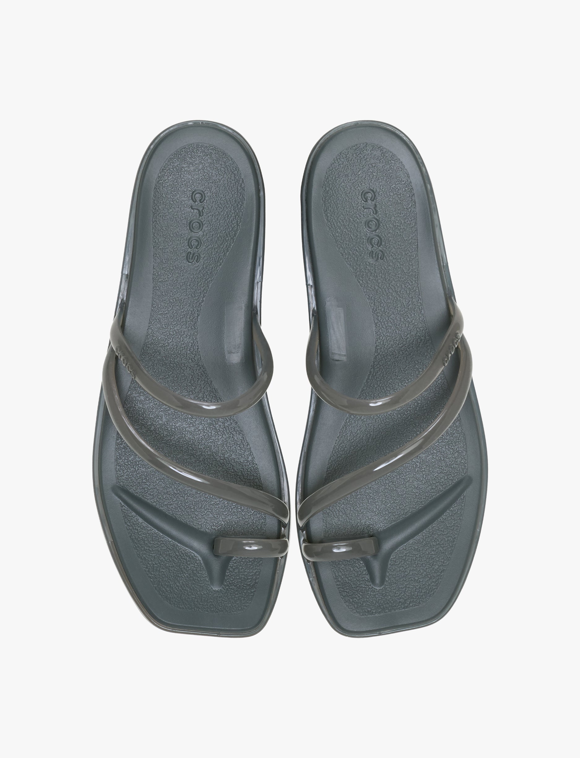 Crocs Miami Jelly Toe Loop Sandal - סנדלי קרוקס מיאמי לנשים בצבע קרבון ג'לי