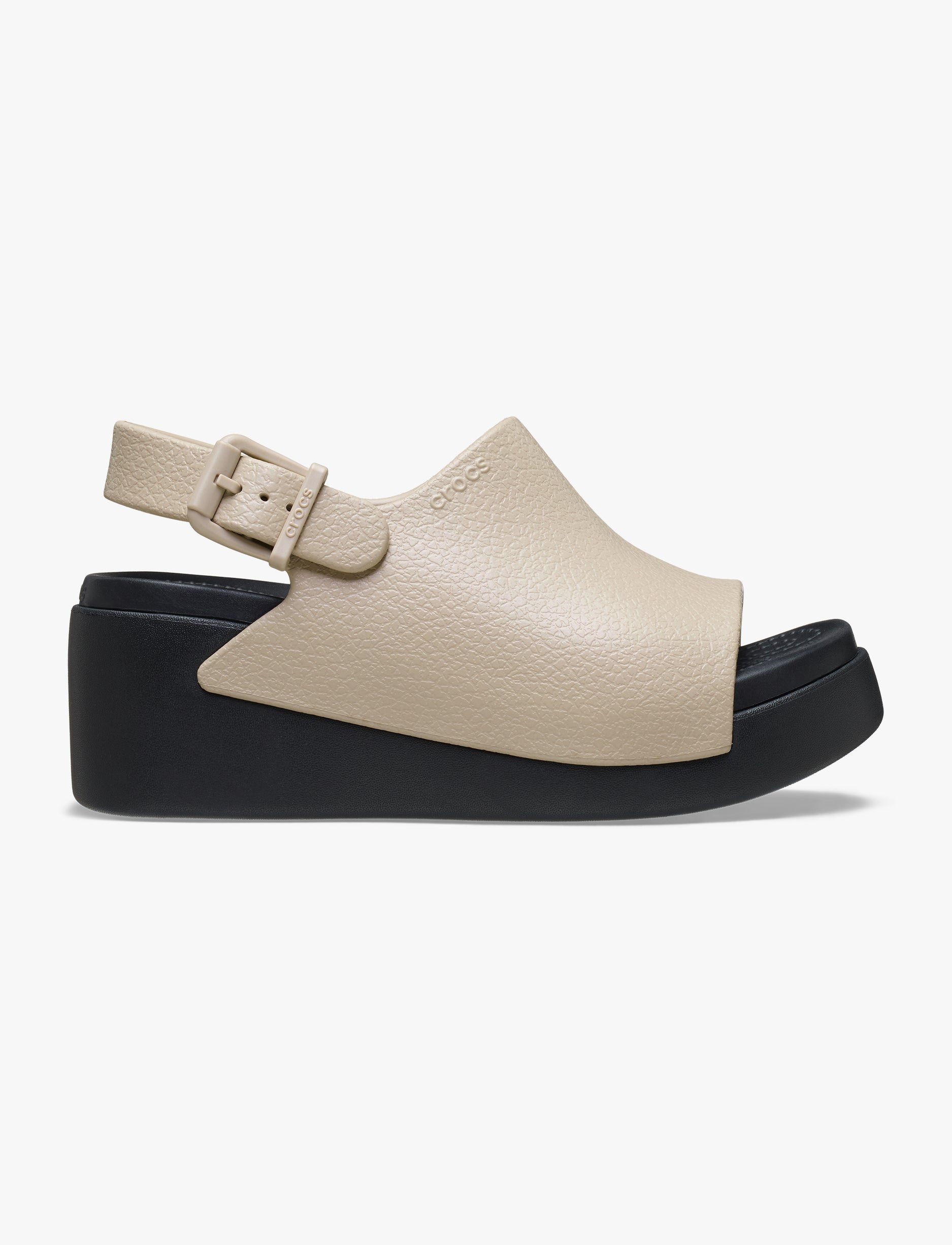 Crocs Dylan Platform Slide - סנדלי פלטפורמה קרוקס דילן בצבע בז'/שחור לנשים